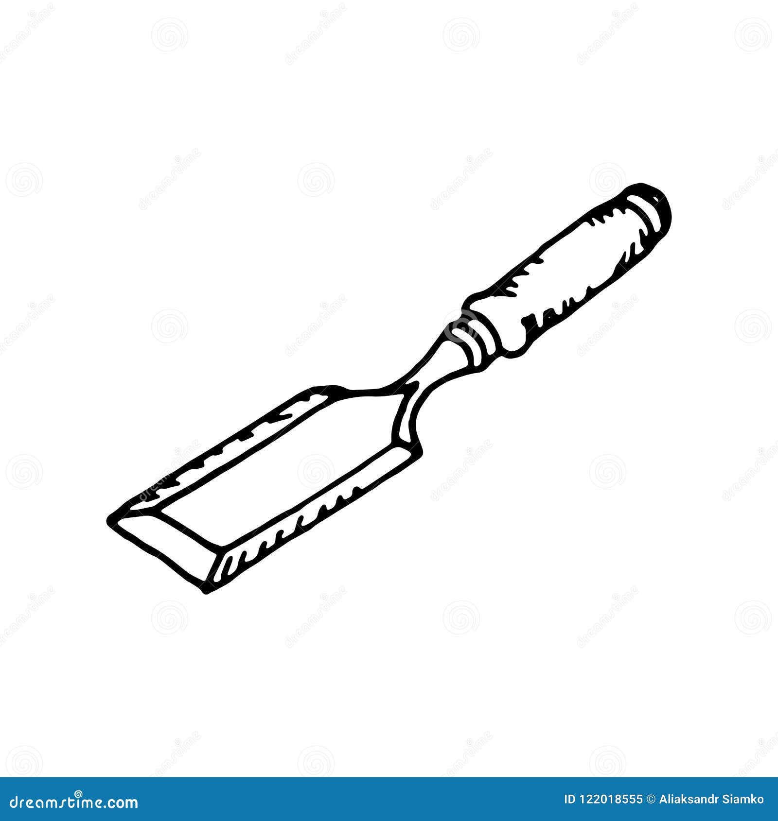 Hand Drawn Chisel Doodle. Sketch Style Icon. Decoration Element. Stock