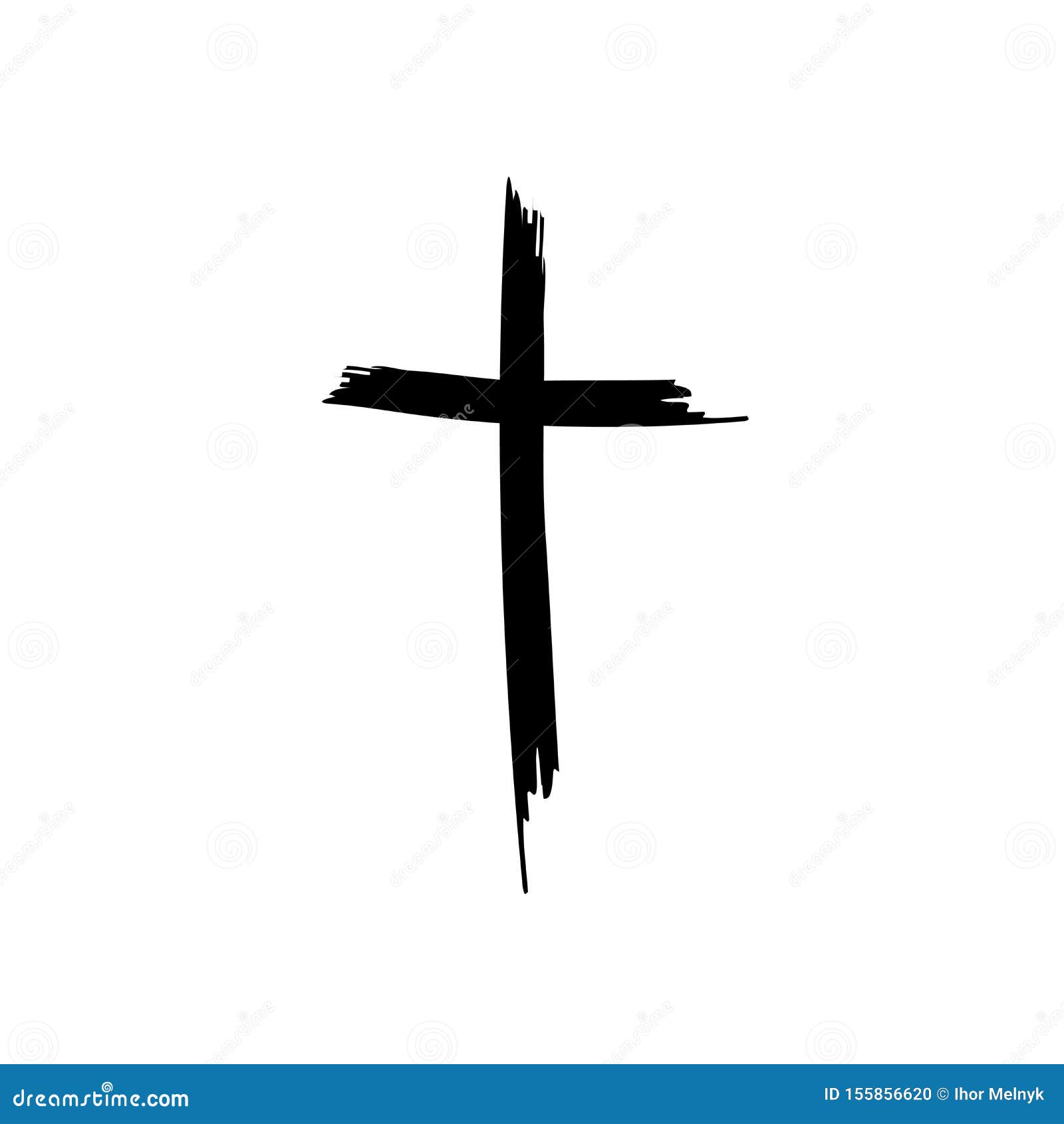 Hand drawn christian cross stock vector. Illustration of death - 155856620