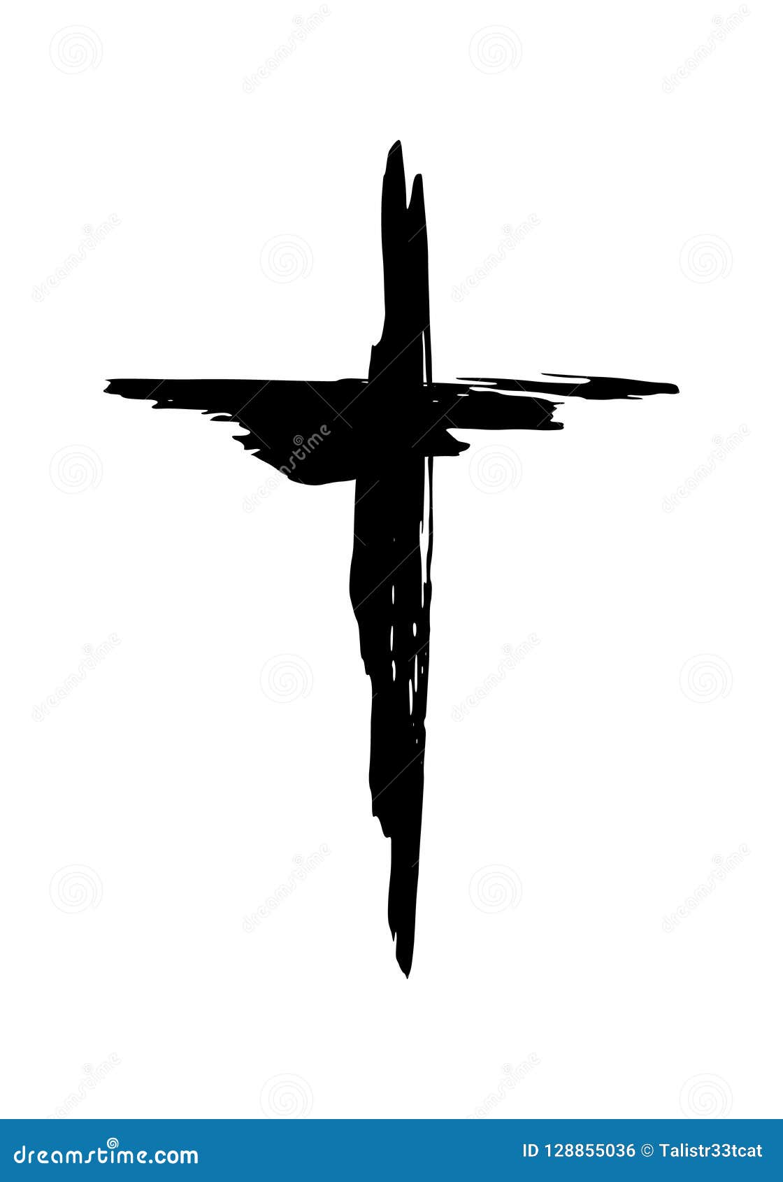 Hand Drawn Christian Cross Symbol Stock Vector - Illustration of ...