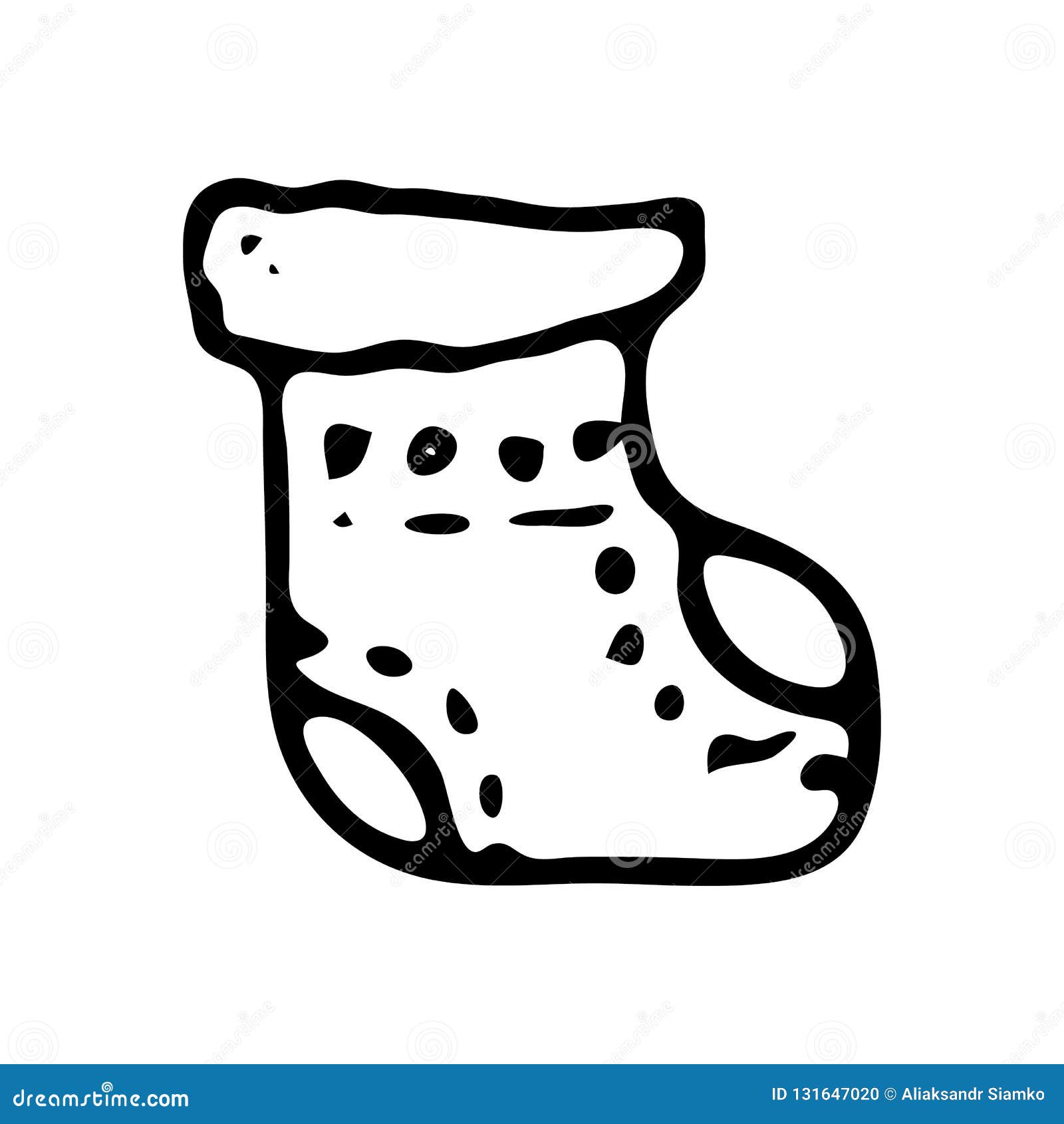 Hand Drawn Christmas Boot Doodle. Sketch Winter Icon. Decoration ...