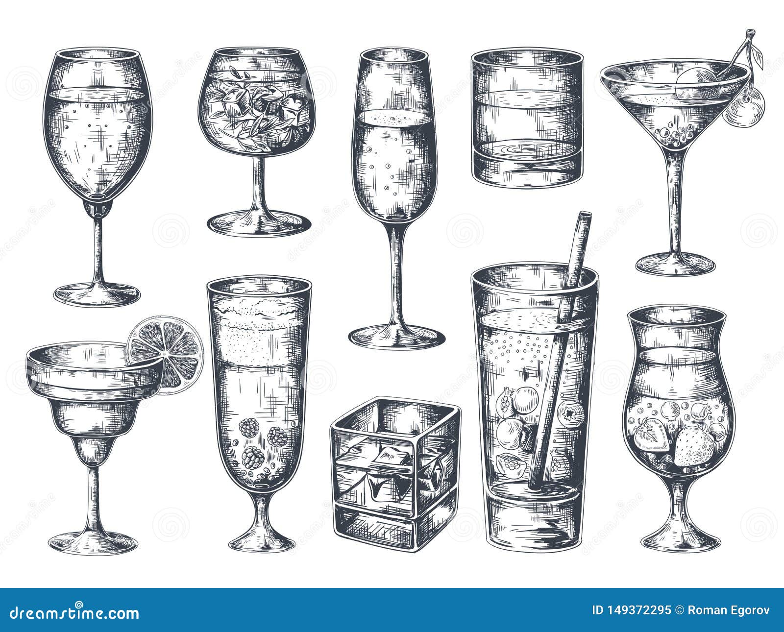 Alcoholic cocktails glasses with drinks tropical Vector Image