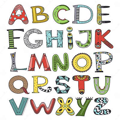 Doodle Vector Alphabet, Letters Set Stock Vector - Illustration of ...