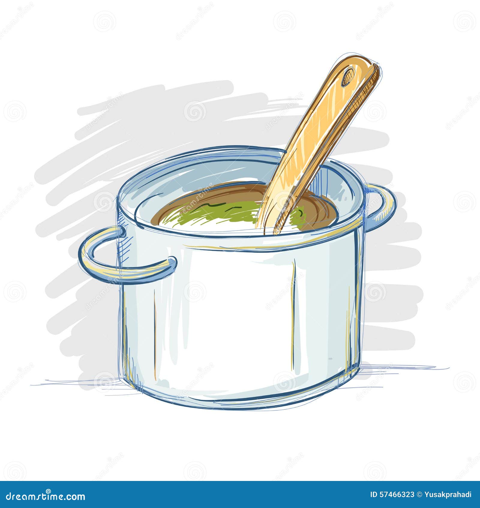 Vector Metal Chrome Cooking Pot, Ladle Sketch Cartoon Isolated Illustration  On A White Background. Kitchenware Equipment Utensil Objects Concept  Royalty Free SVG, Cliparts, Vectors, and Stock Illustration. Image 84564630.
