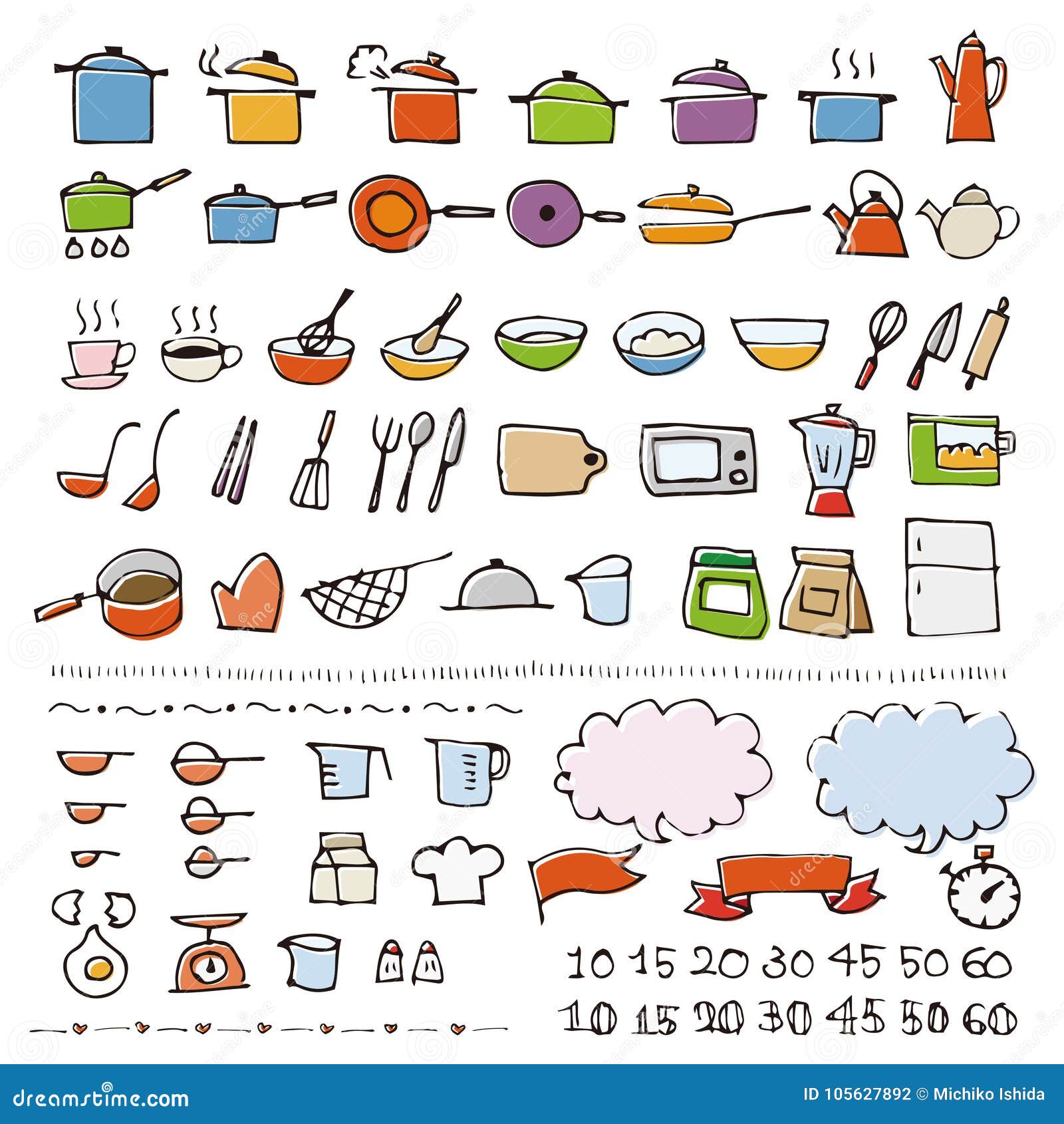 hand drawn cookware sketch icon