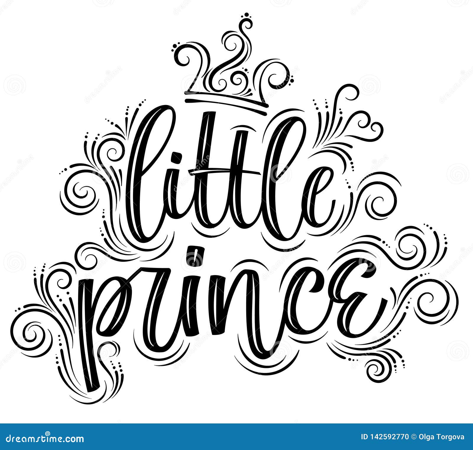 Little Prince. Hand Drawn Creative Modern Calligraphy Stock Vector ...