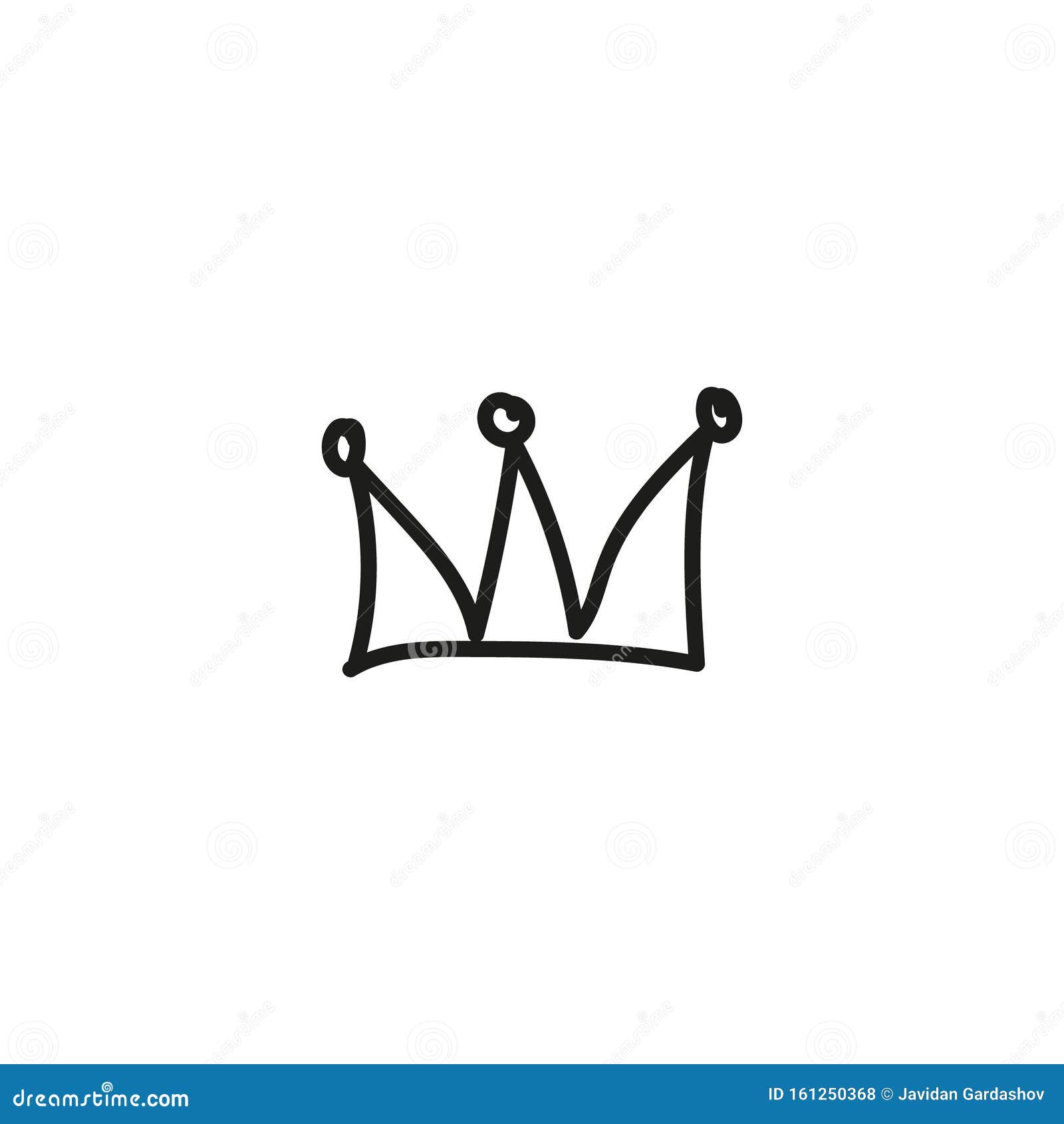 Hand Drawn Crown Icon Isolated On White Background For Queen Logo ...