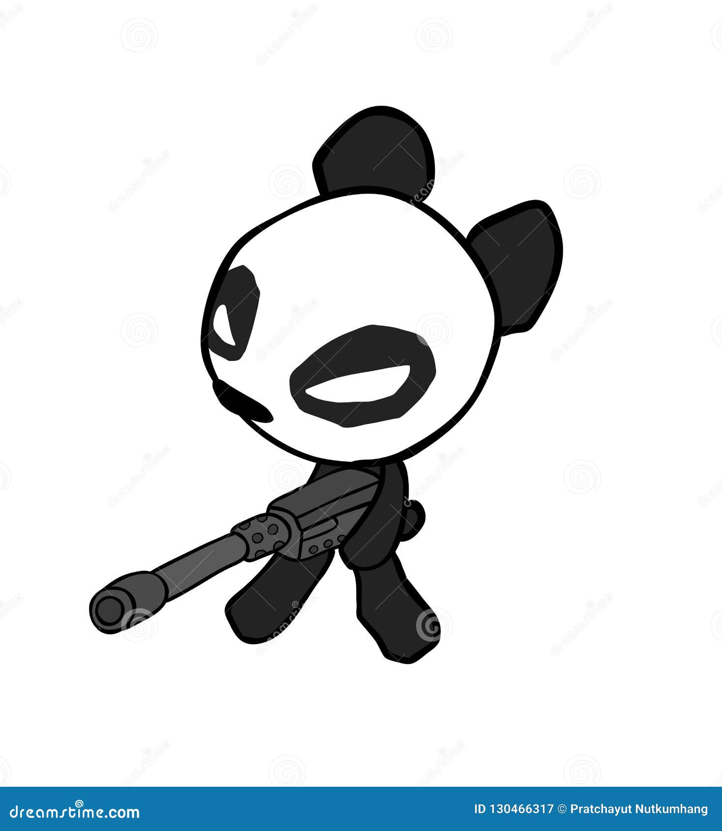 Panda With Machine Gun