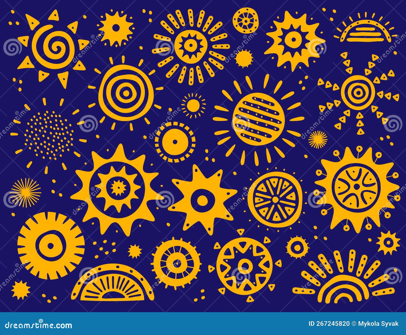 Hand Drawn Illustration Glossy Sun Creative Stock Vector (Royalty Free)  654370732 | Shutterstock