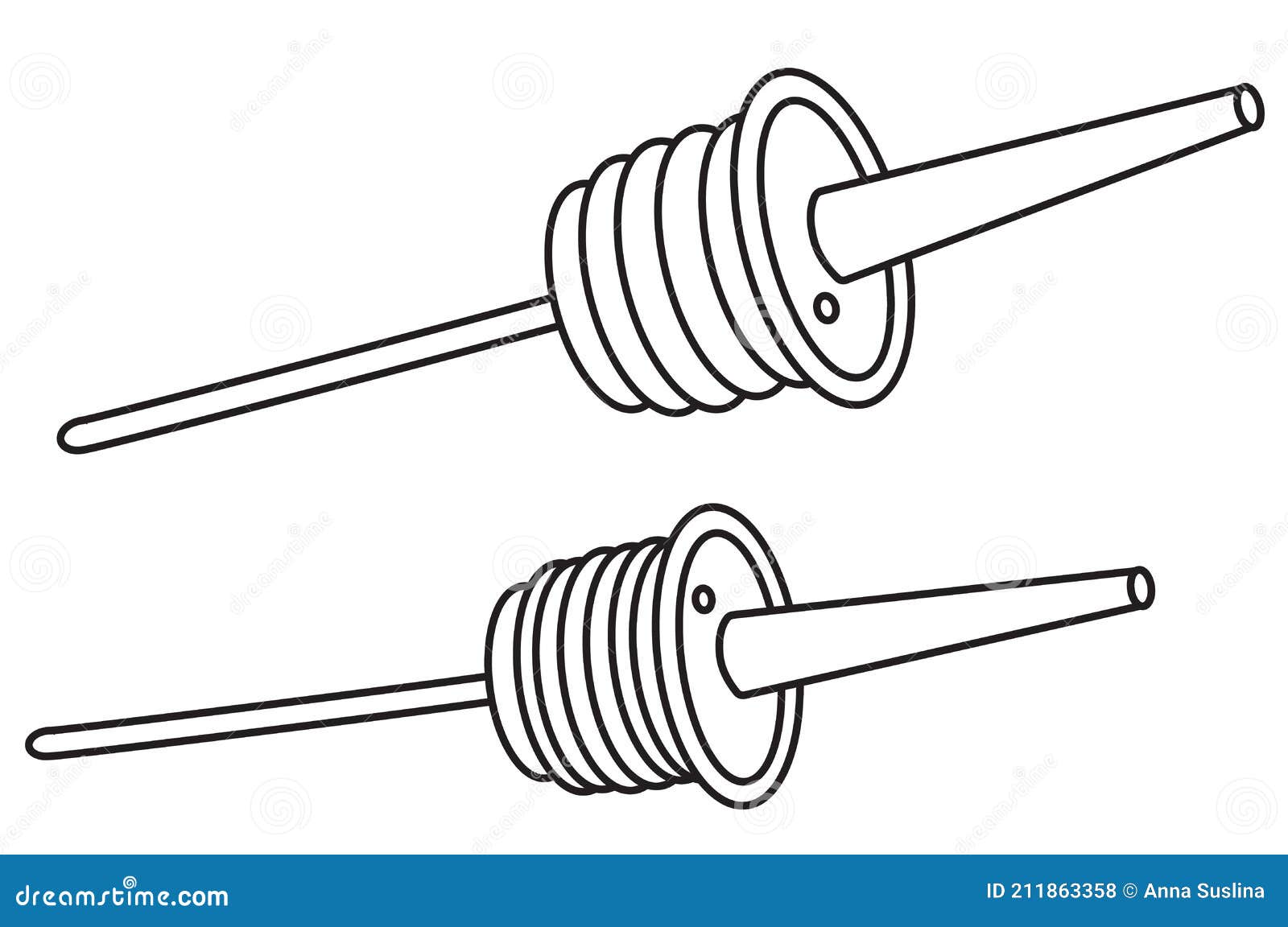 Handdrawn Doodle Cartoon Style Vector Image. Bottle Pourer Bar