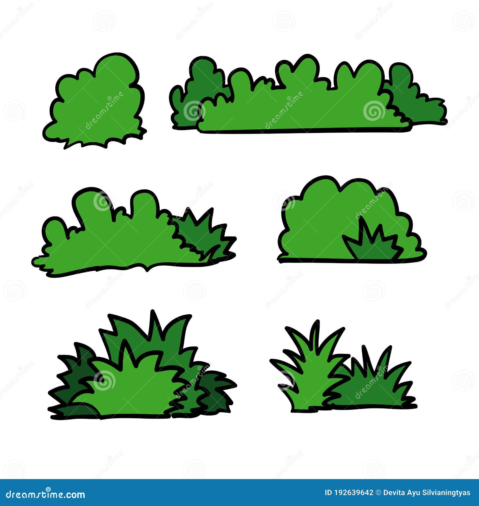 Hand Drawn Doodle Grass Bush Illustration Vector Stock Vector Illustration of doodle, floral