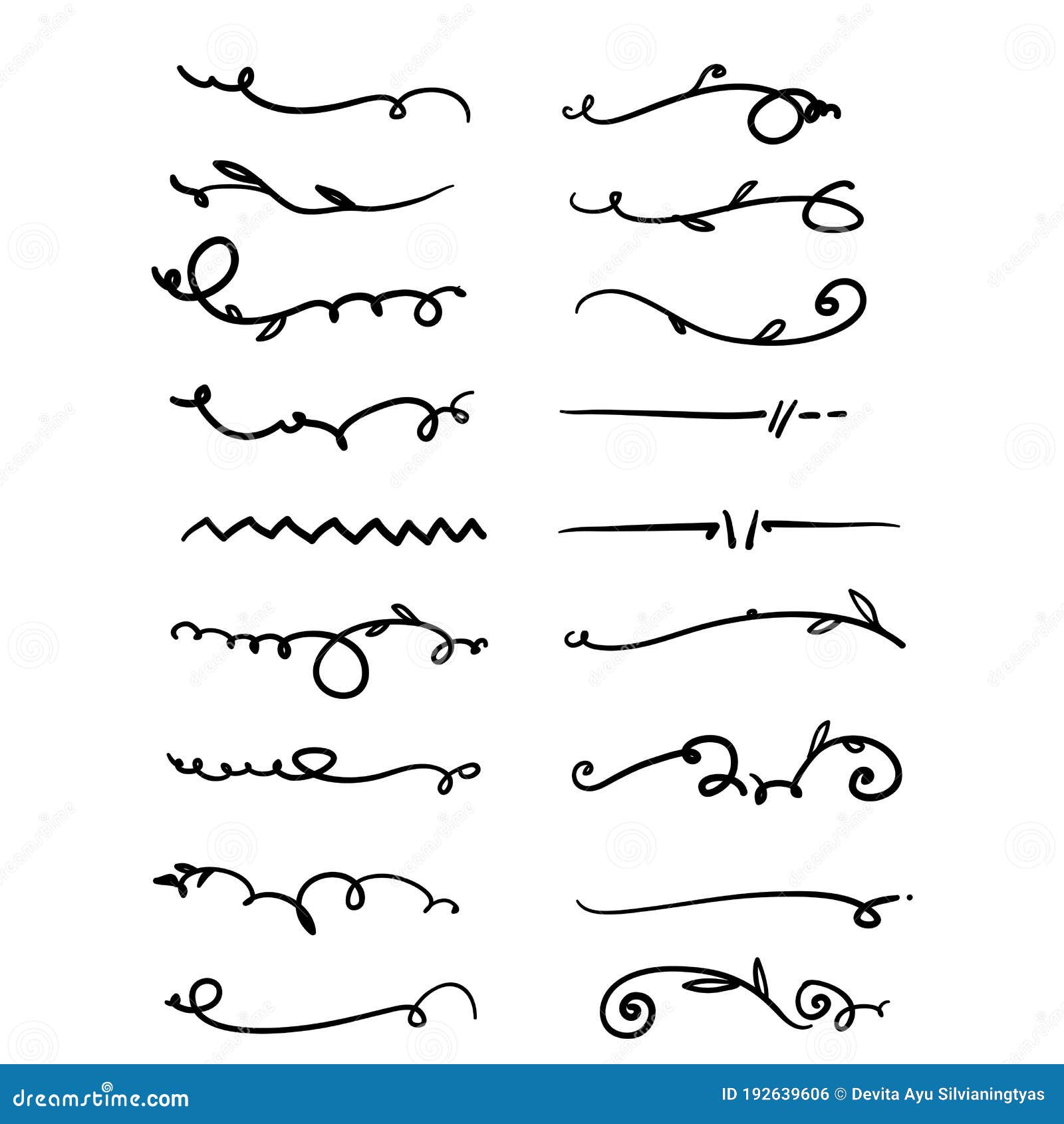 Hand Drawn Doodle Ornament Collection Illustration Vector Isolated Background Stock Vector