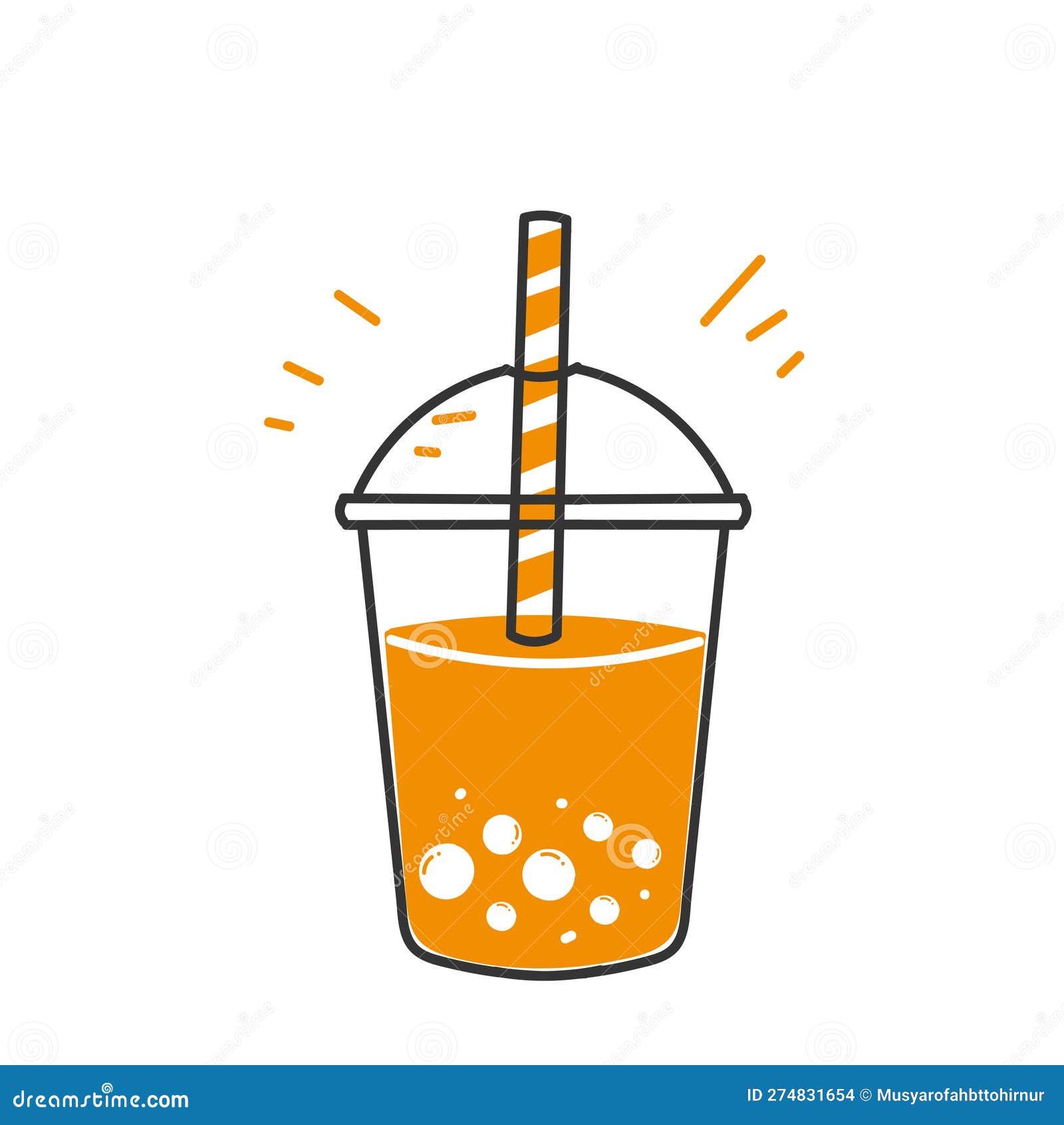 Cartoon Drink In A Plastic Cup Vector Illustration Stock