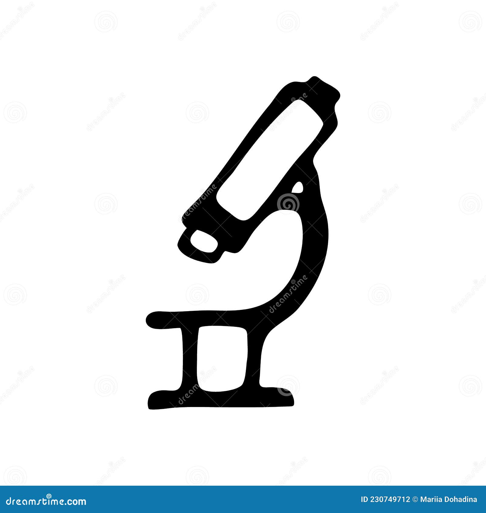Hand Drawn Doodle Style Microscope in Vector Stock Vector