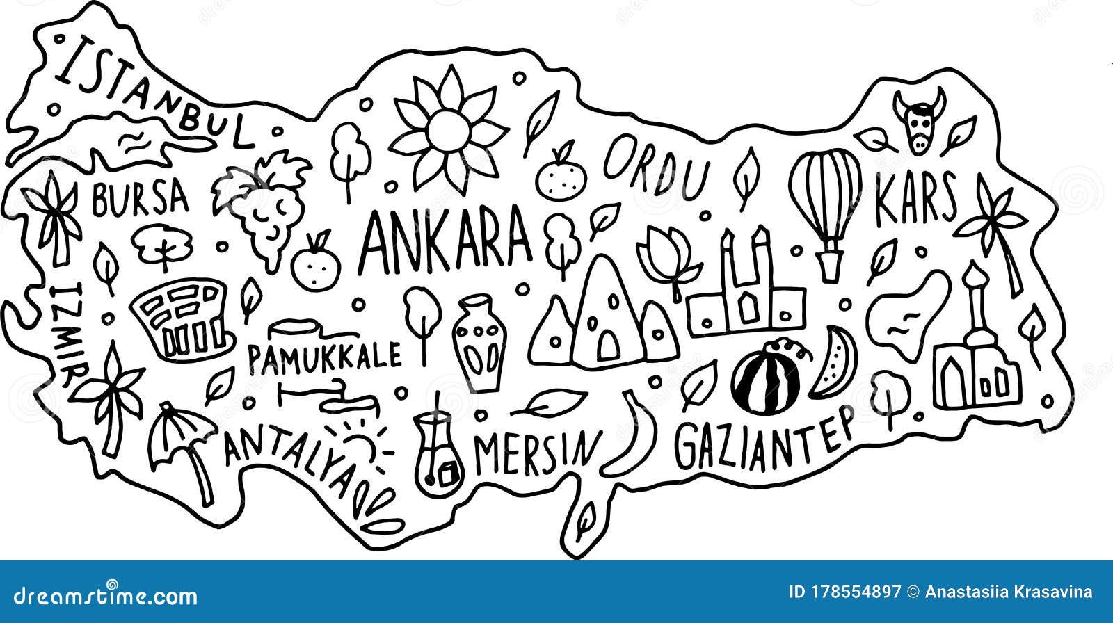 Turkey Tourist Attractions Map