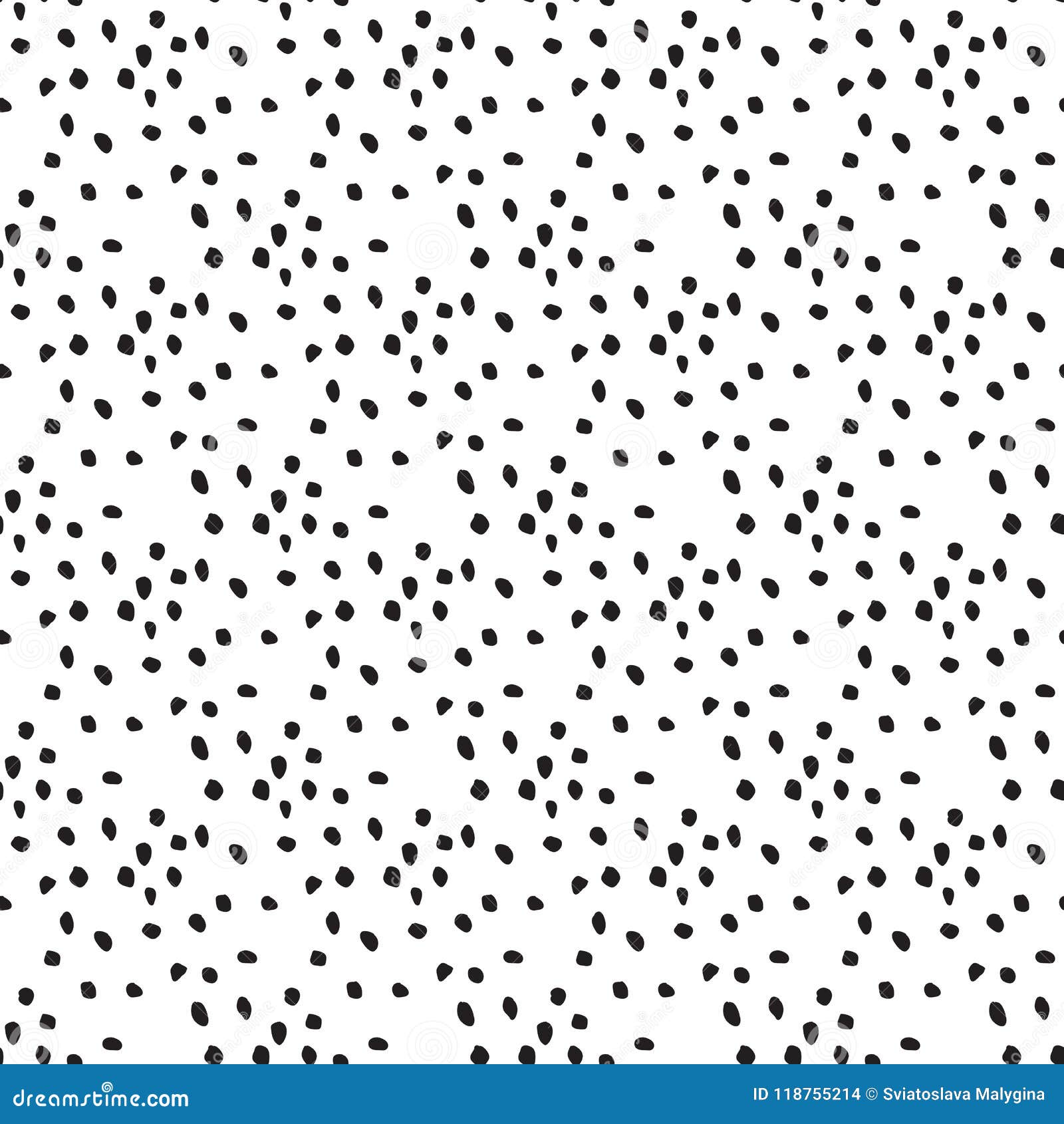 Hand Drawn Dots Seamless Vector Pattern. Stock Vector - Illustration of ...