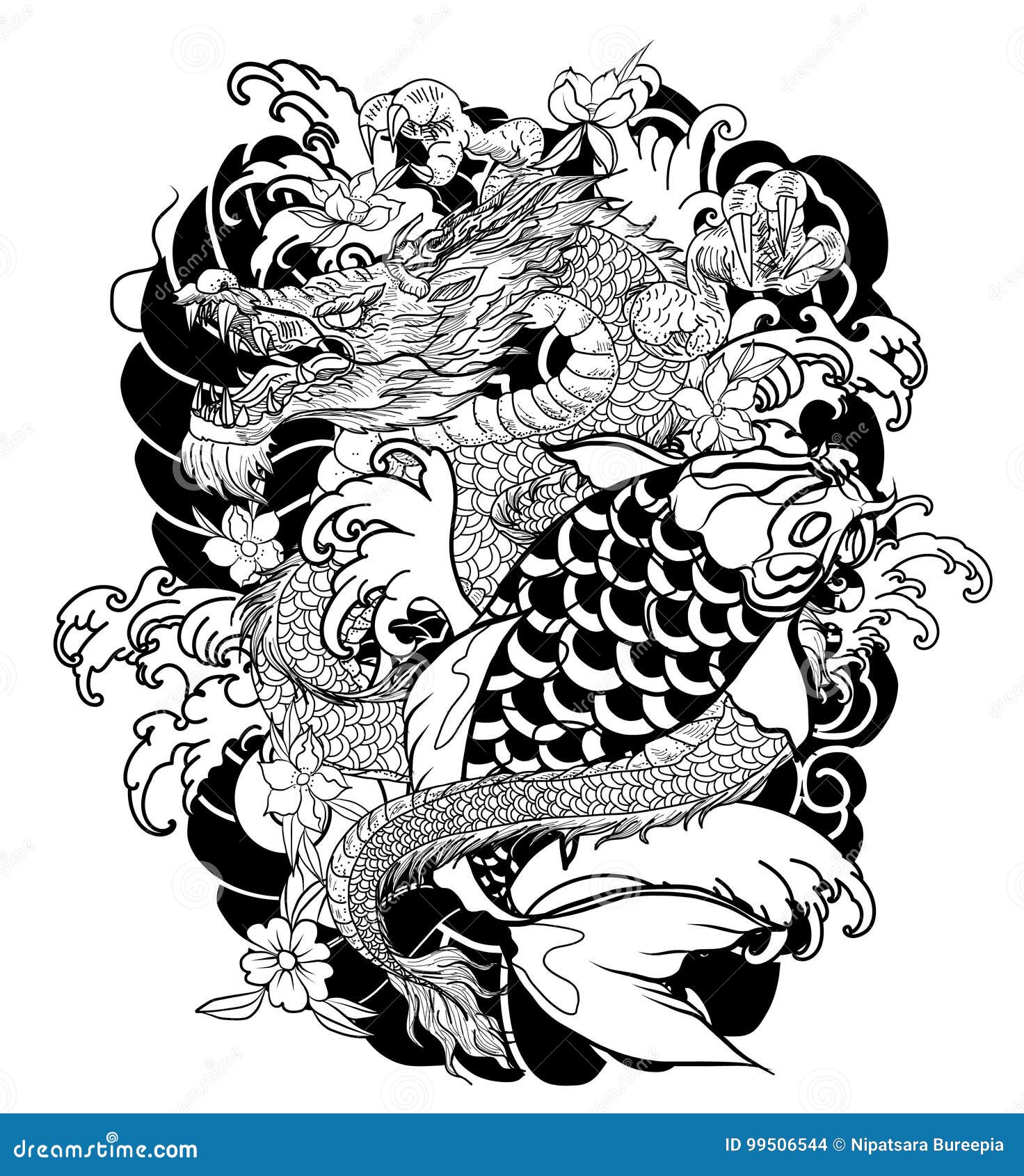 Inside arm Koi Fish Tattoo black and grey Hon Tattoo | Koi tattoo sleeve,  Tattoo japanese style, Half sleeve tattoos sketches