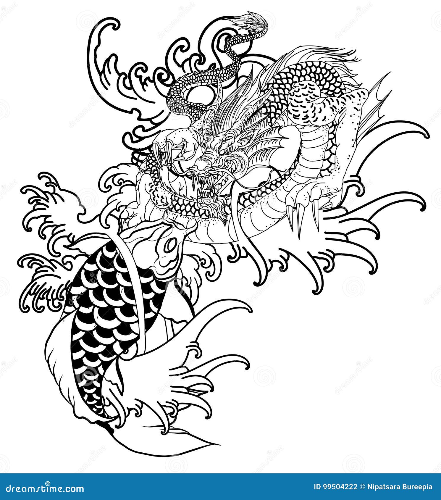 dragon koi fish tattoo forearm