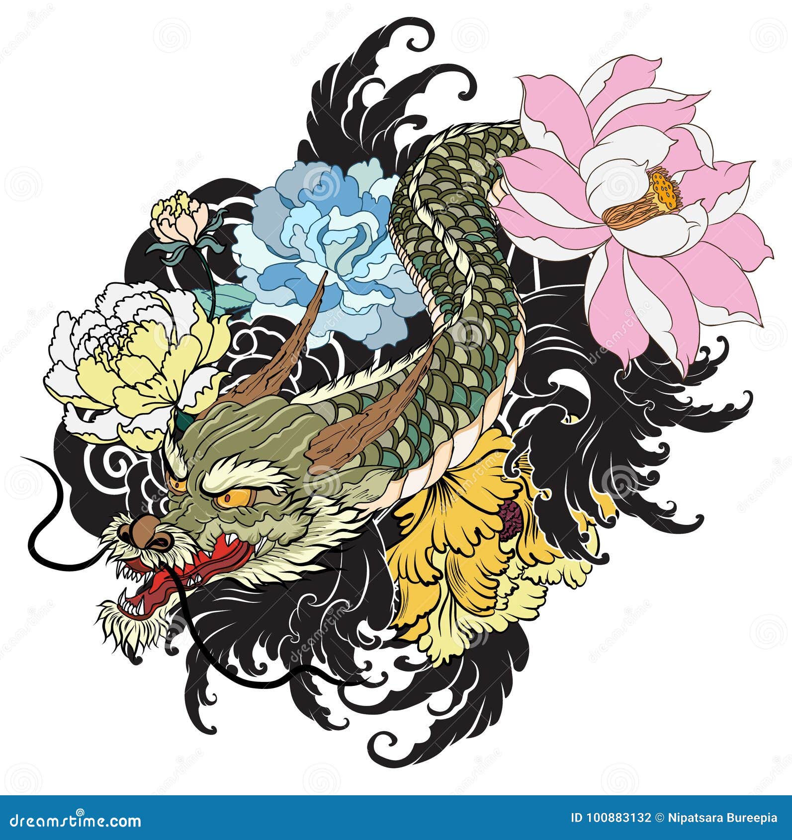 Drawing Tattoo Japanese Dragon Griffin  Neck Transparent PNG