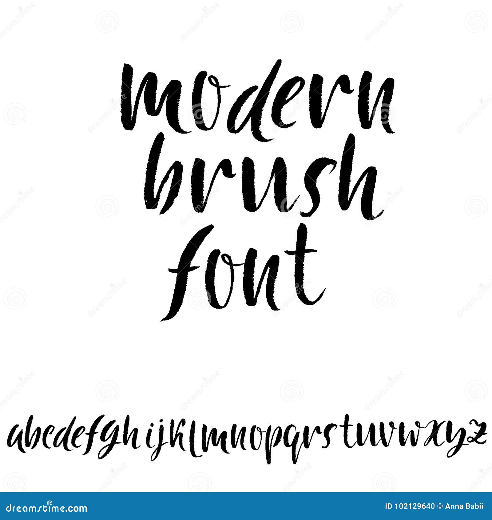 Hand Drawn Dry Brush Font. Modern Brush Lettering. Grunge Style ...