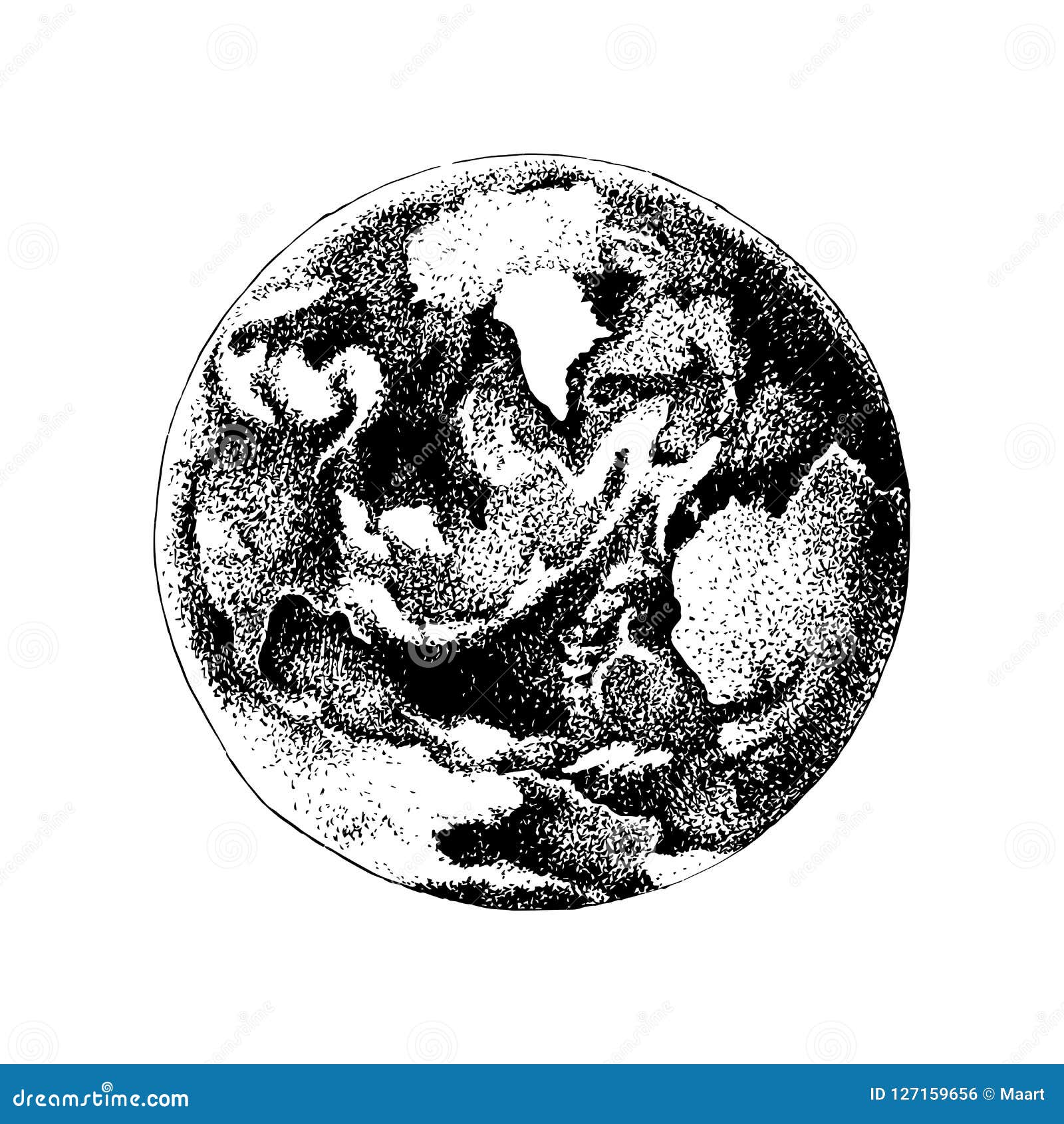 Hand Drawn Earth Planet. Sky View Stock Vector - Illustration of cartoon,  earth: 127159656, image size:1600x1690