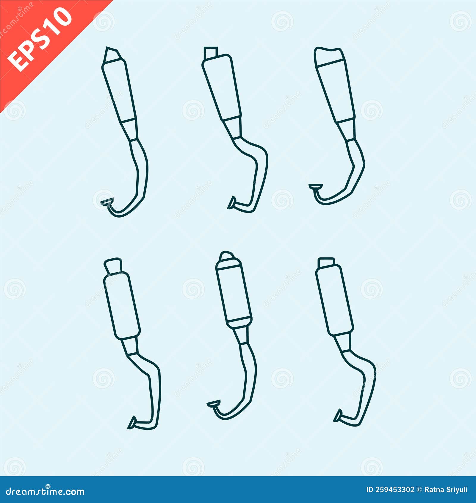 Hand Drawn Exhaust Pipe Design Vector Flat Illustration Stock Vector