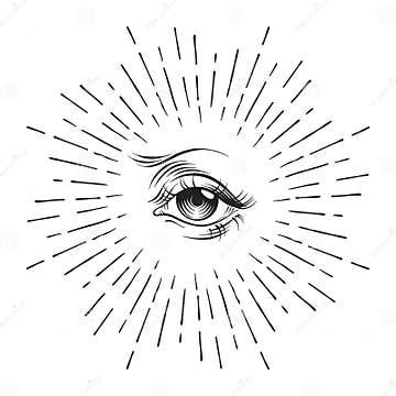 Hand-drawn Eye of Providence Masonic Symbol, All Seeing Eye, Conspiracy ...