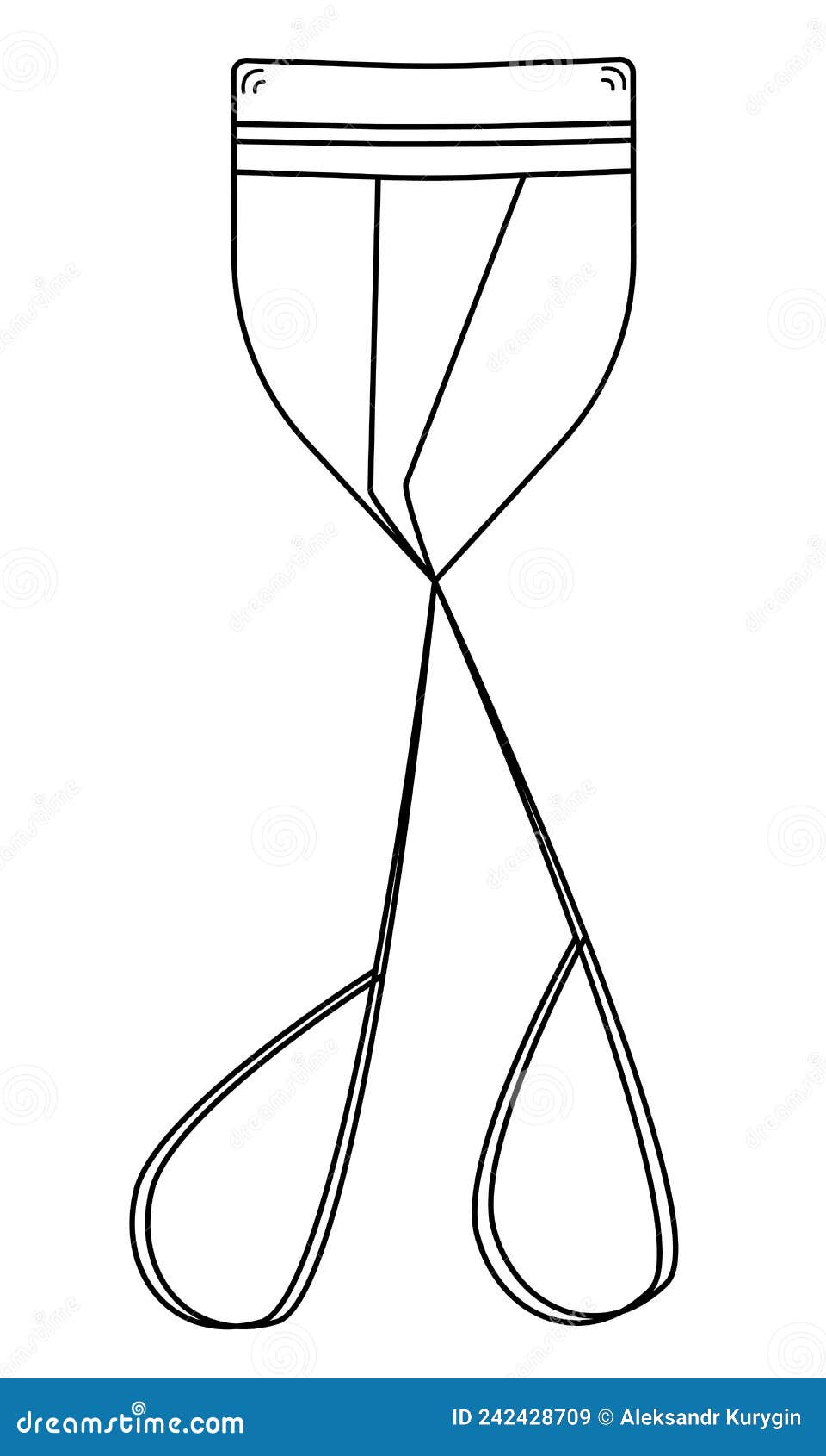 Hand Drawn Eyelash Curlers. a Tool for Makeup and Beauty. Stock Vector Illustration of