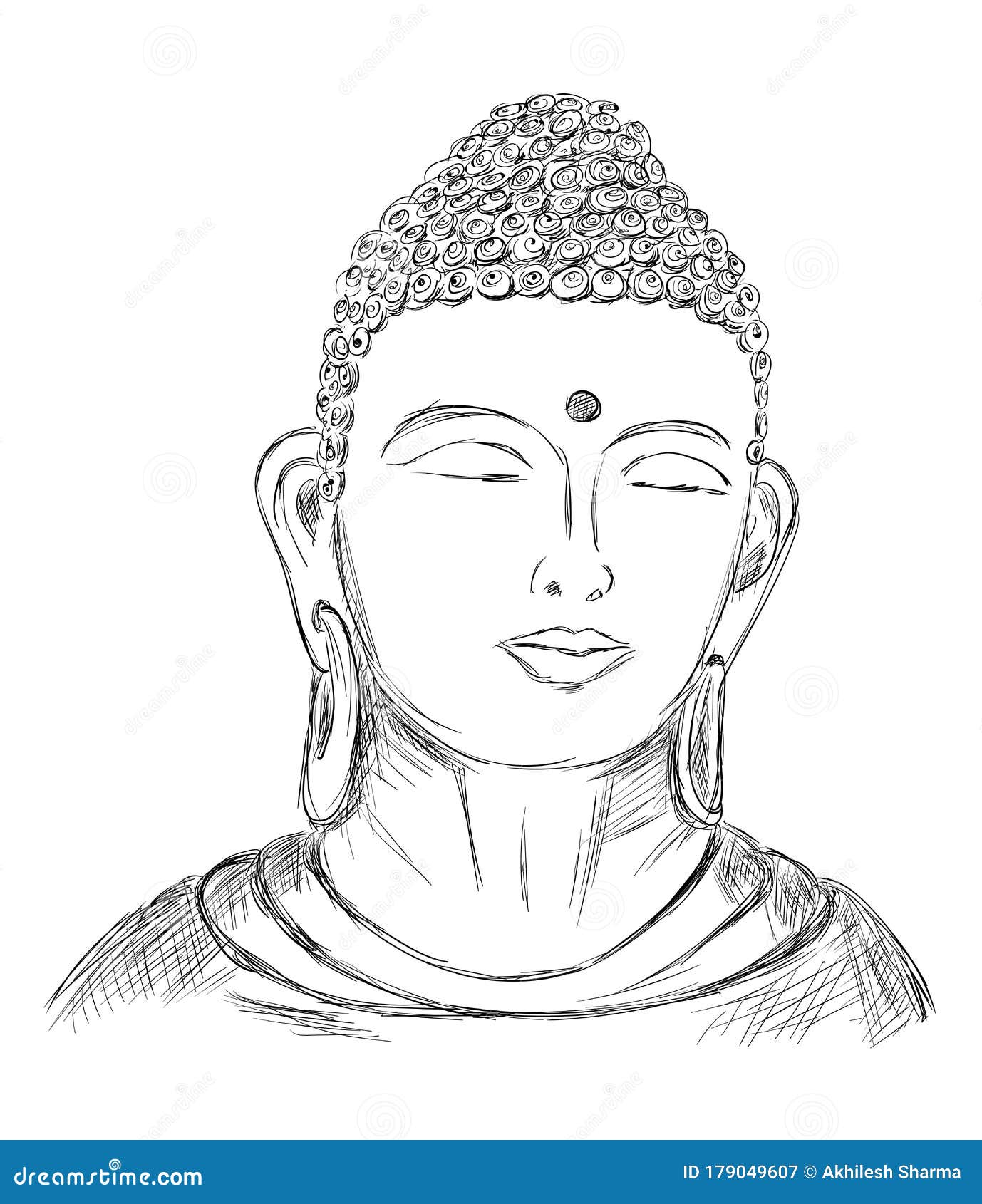 buddha pencil art Drawing by madura venkatachalam | Saatchi Art