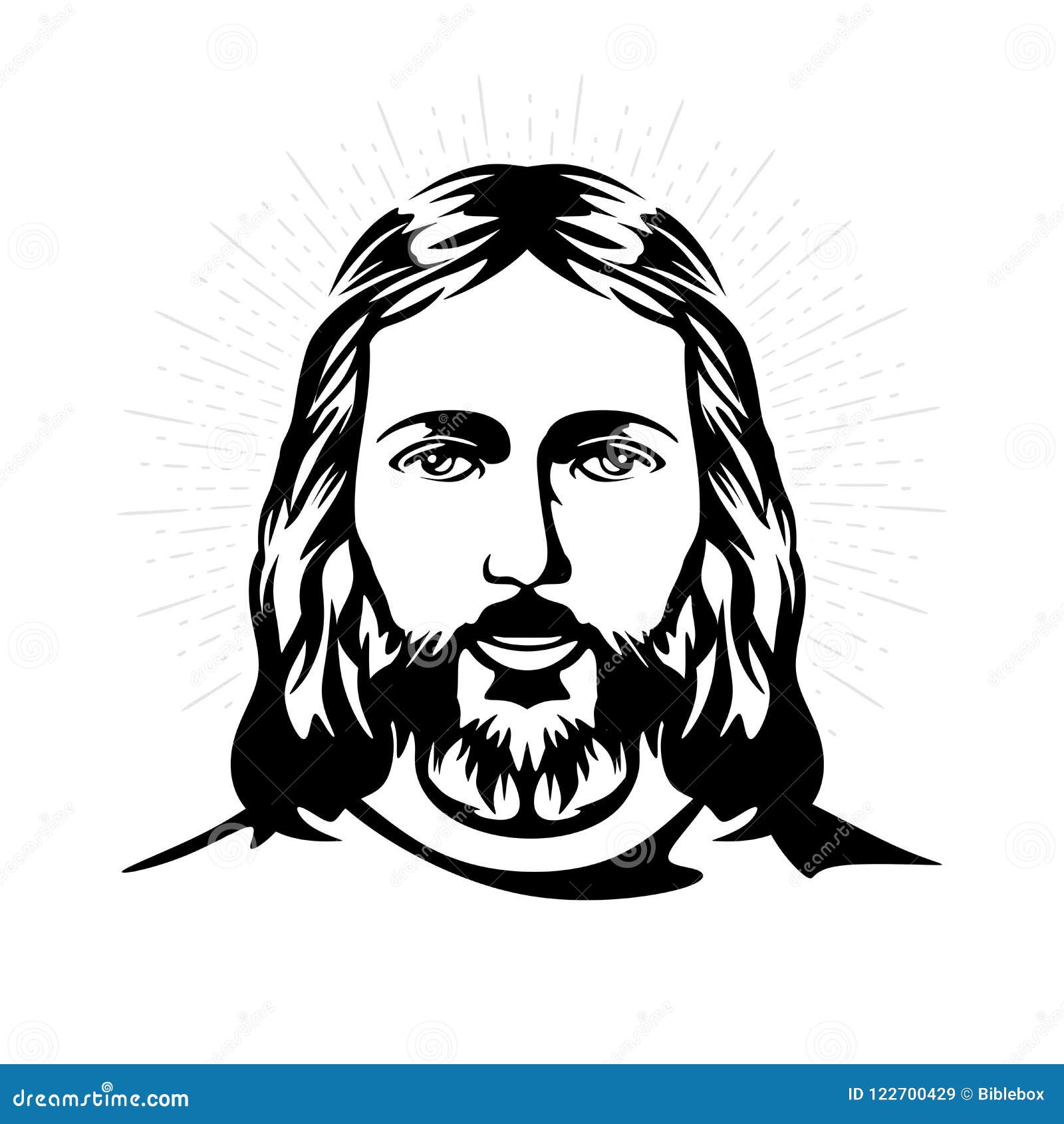 Hand-drawn Face of the Lord Jesus Christ. Stock Vector - Illustration ...