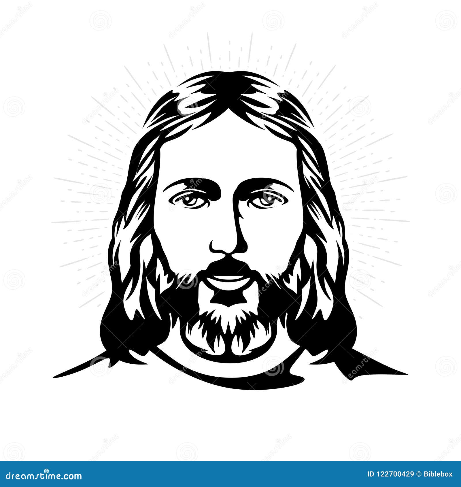 Hand-drawn Face of the Lord Jesus Christ. Stock Vector ...