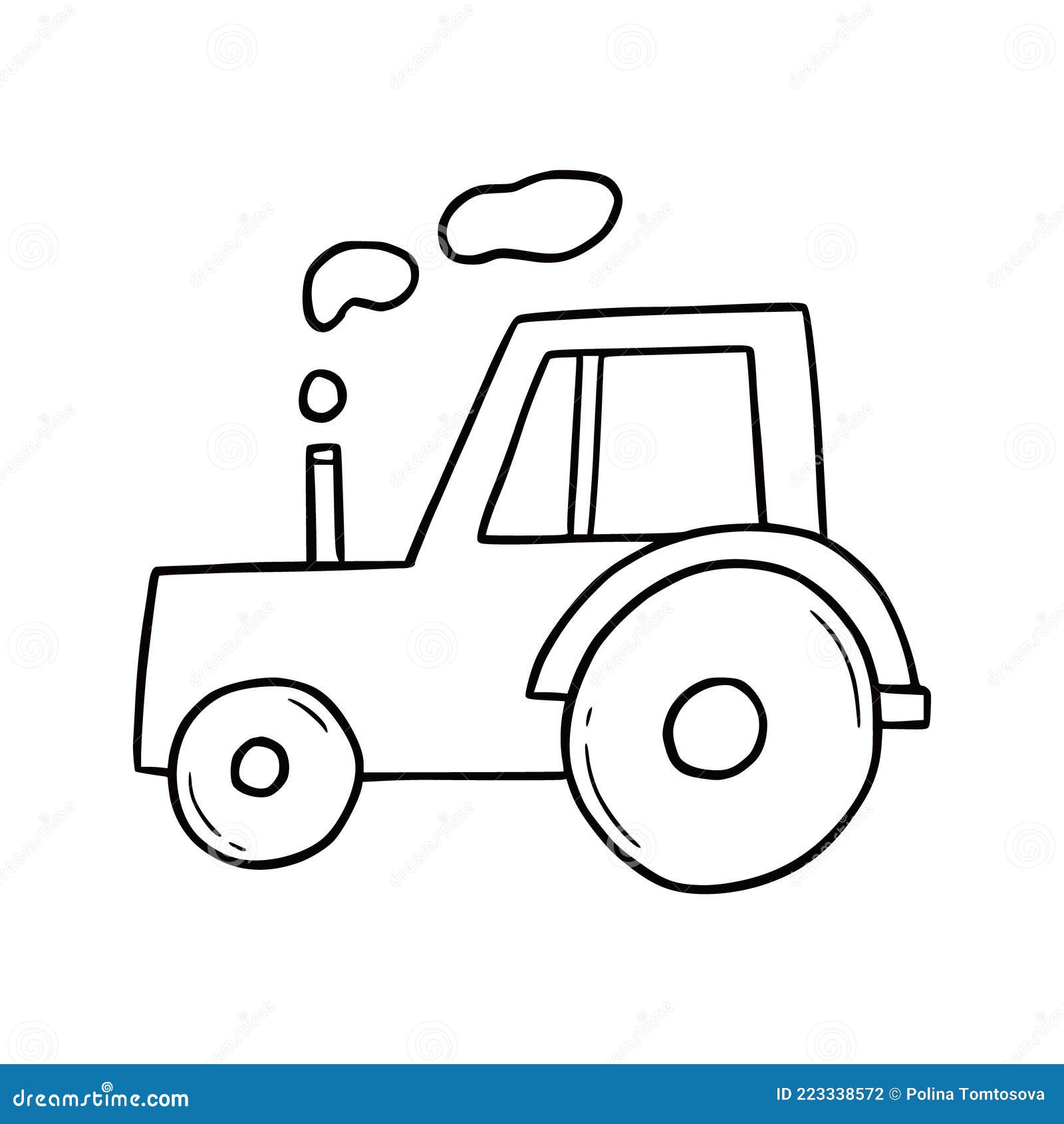 Hand Drawn Farm Tractor. Doodle Sketch Stock Vector - Illustration of  style, icon: 223338572