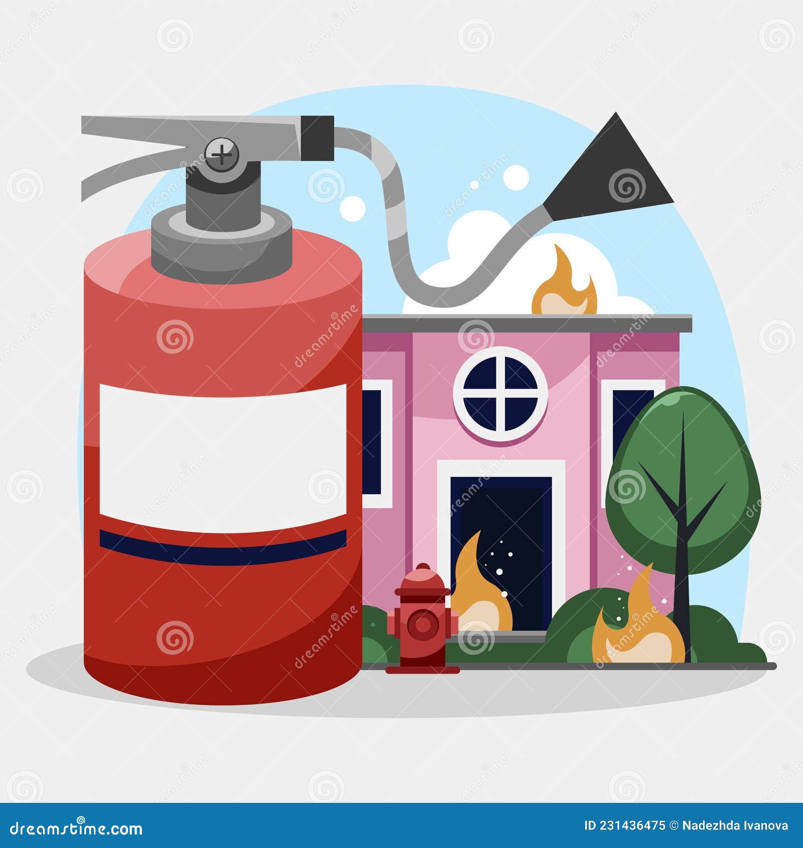 Hand Drawn Fire Prevention Concept Vector Illustration. Stock Vector