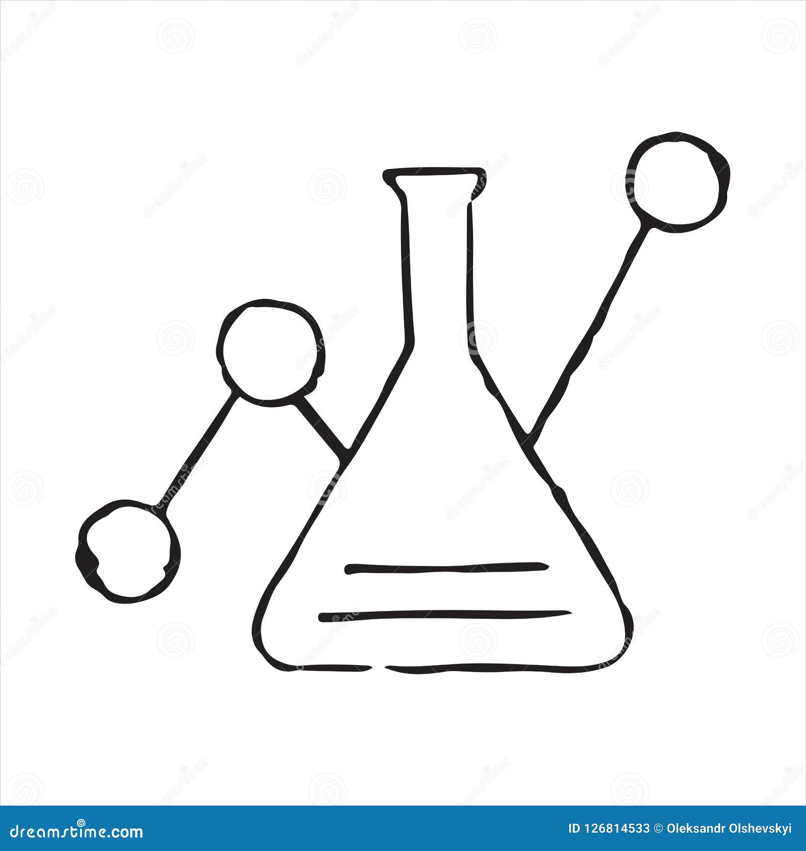 Hand Drawn Flask Chemical Reaction Doodle Icon Stock Vector ...