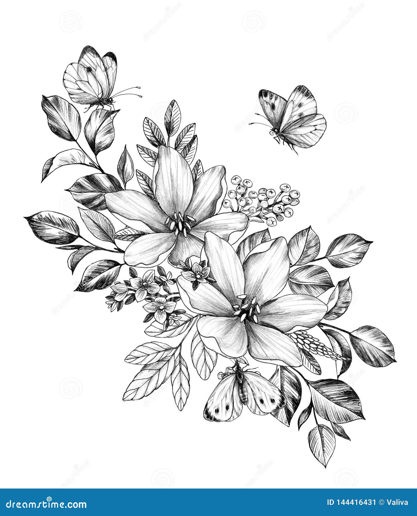 Bunch Flowers Pencil Drawing Stock Illustrations – 415 Bunch Flowers Pencil  Drawing Stock Illustrations, Vectors & Clipart - Dreamstime