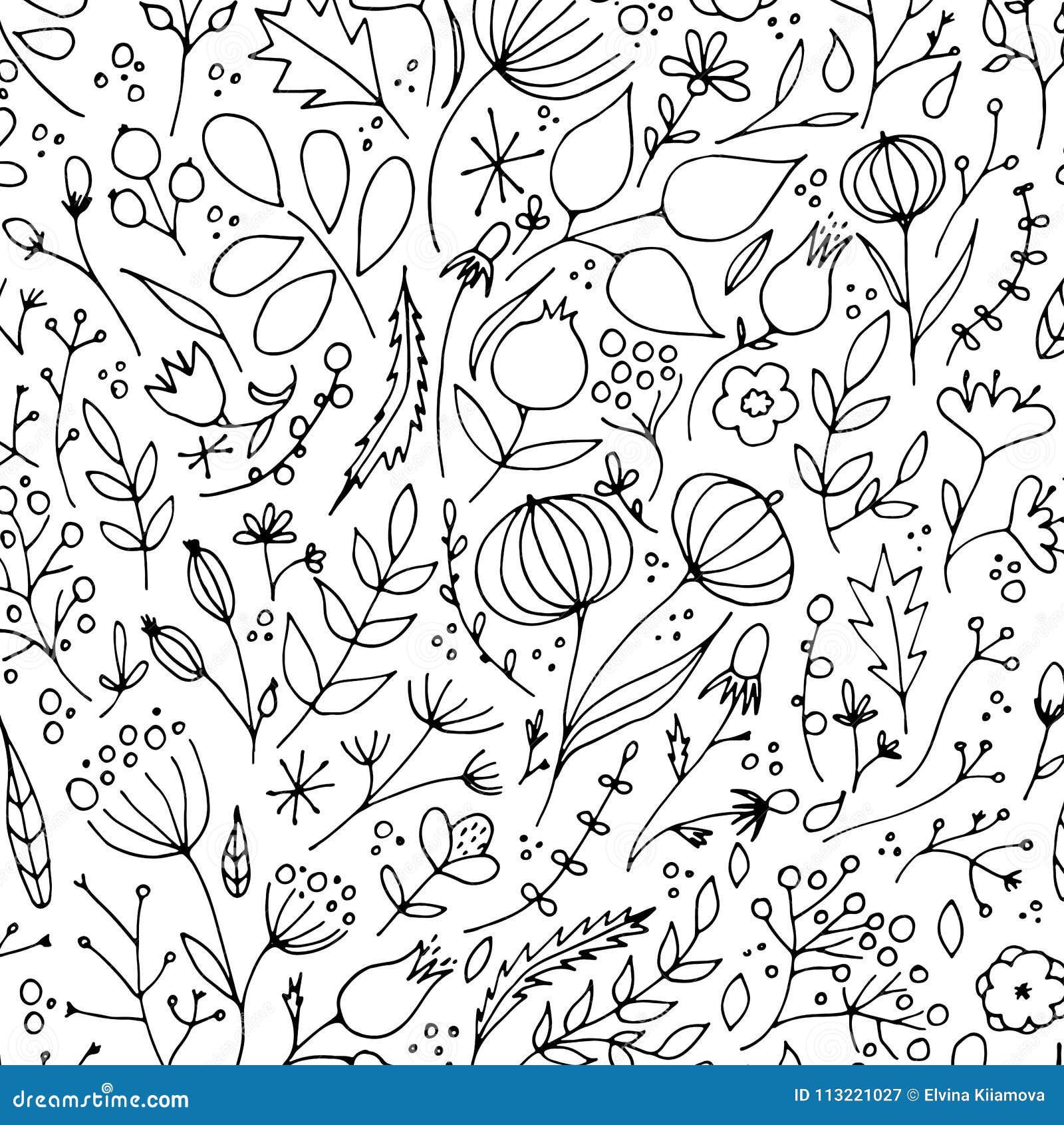 hand drawn floral pattern.