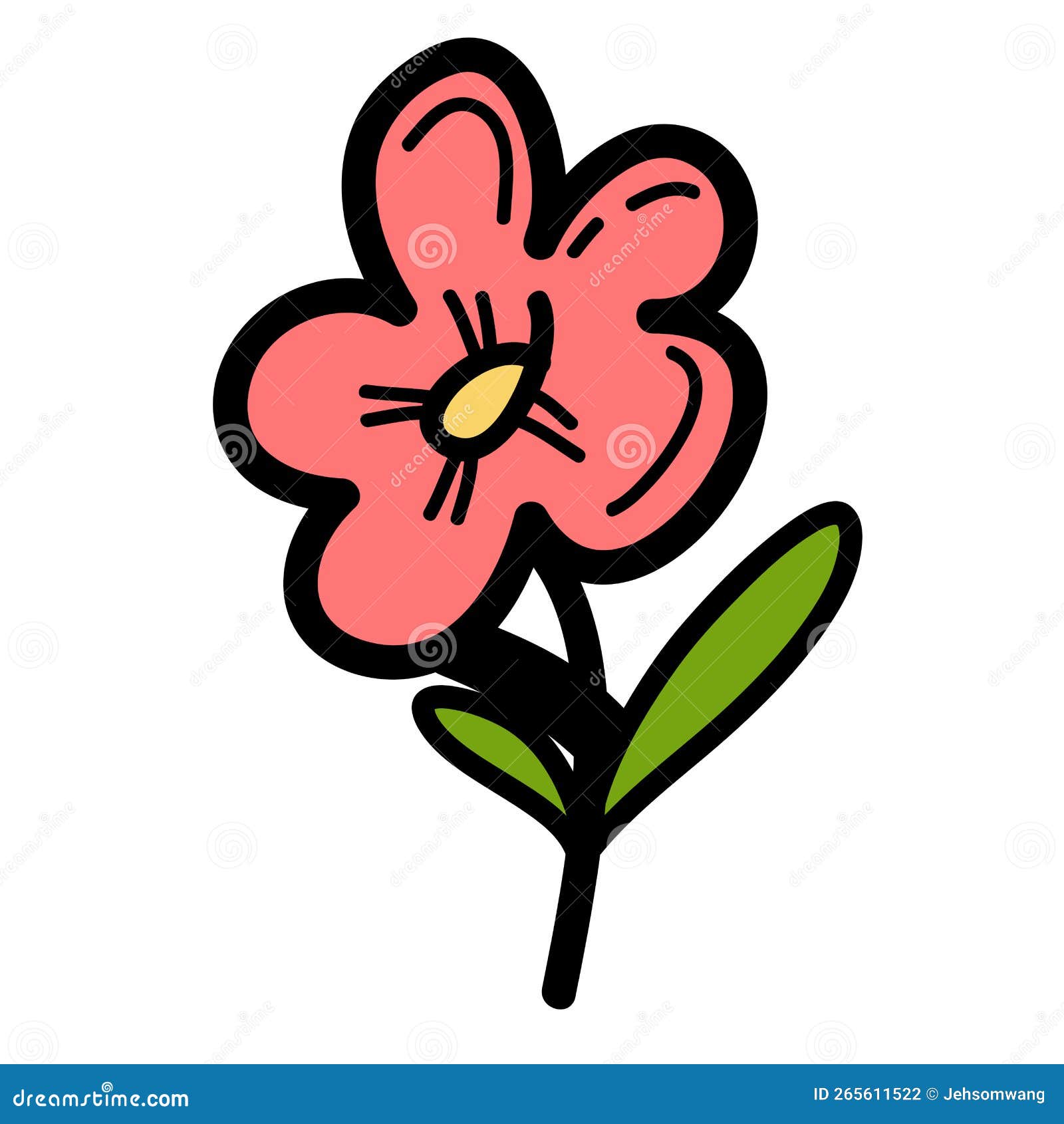 Hand drawn flower stock vector. Illustration of summer 265611522