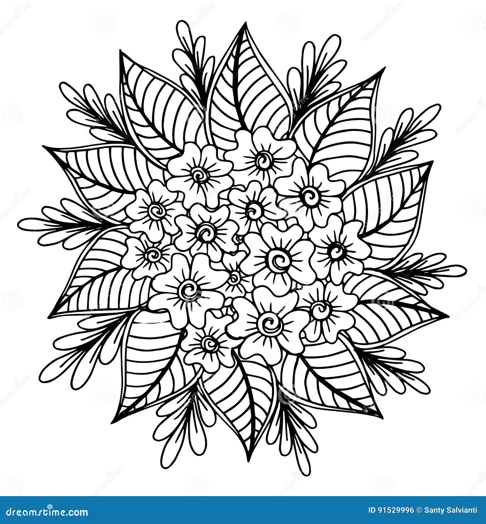 Hand Drawn of Flowers Illustration Stock Vector - Illustration of ...