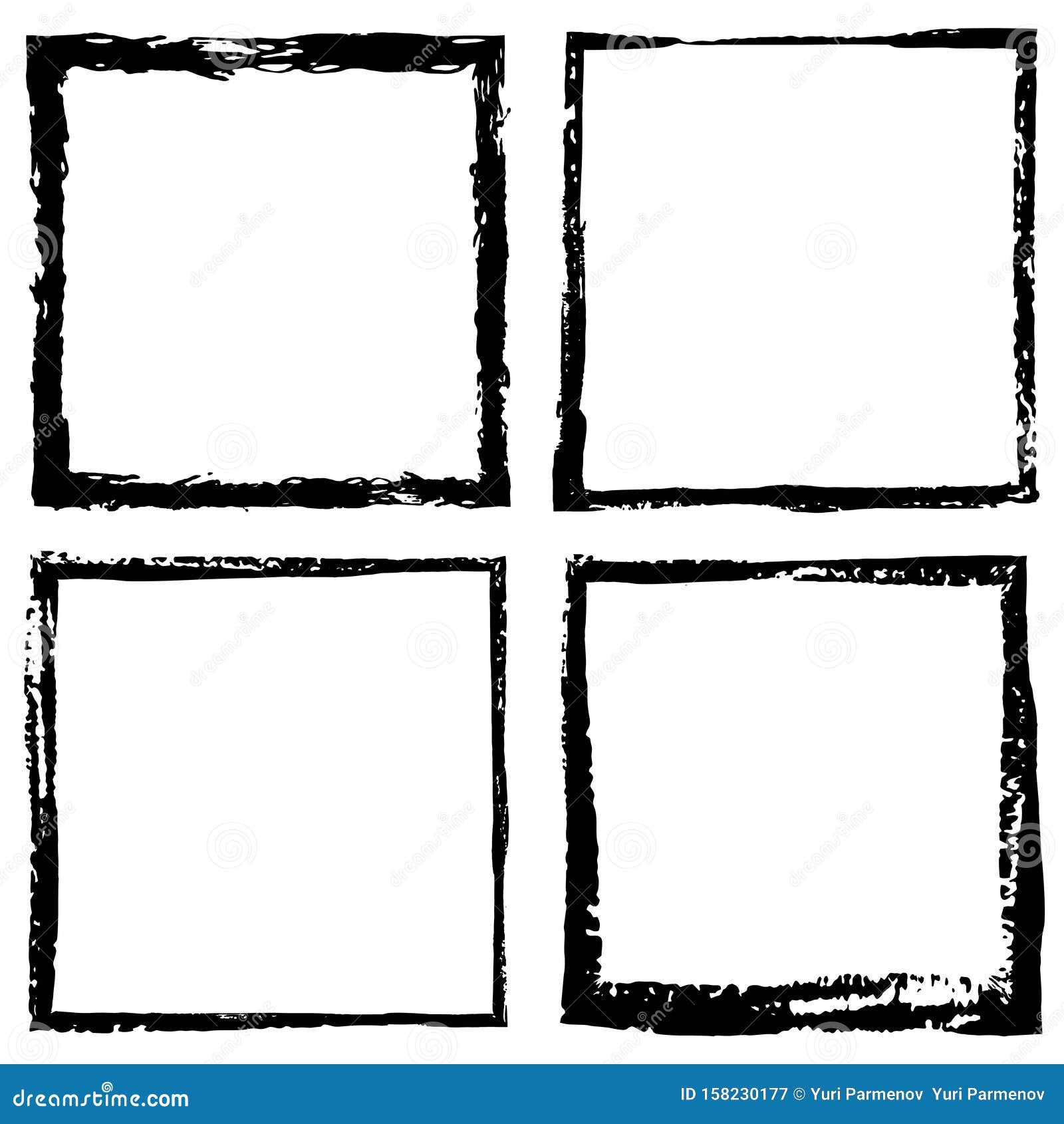 Download Hand Drawn Frame Brush Strokes. Square Vector Frame Border ...