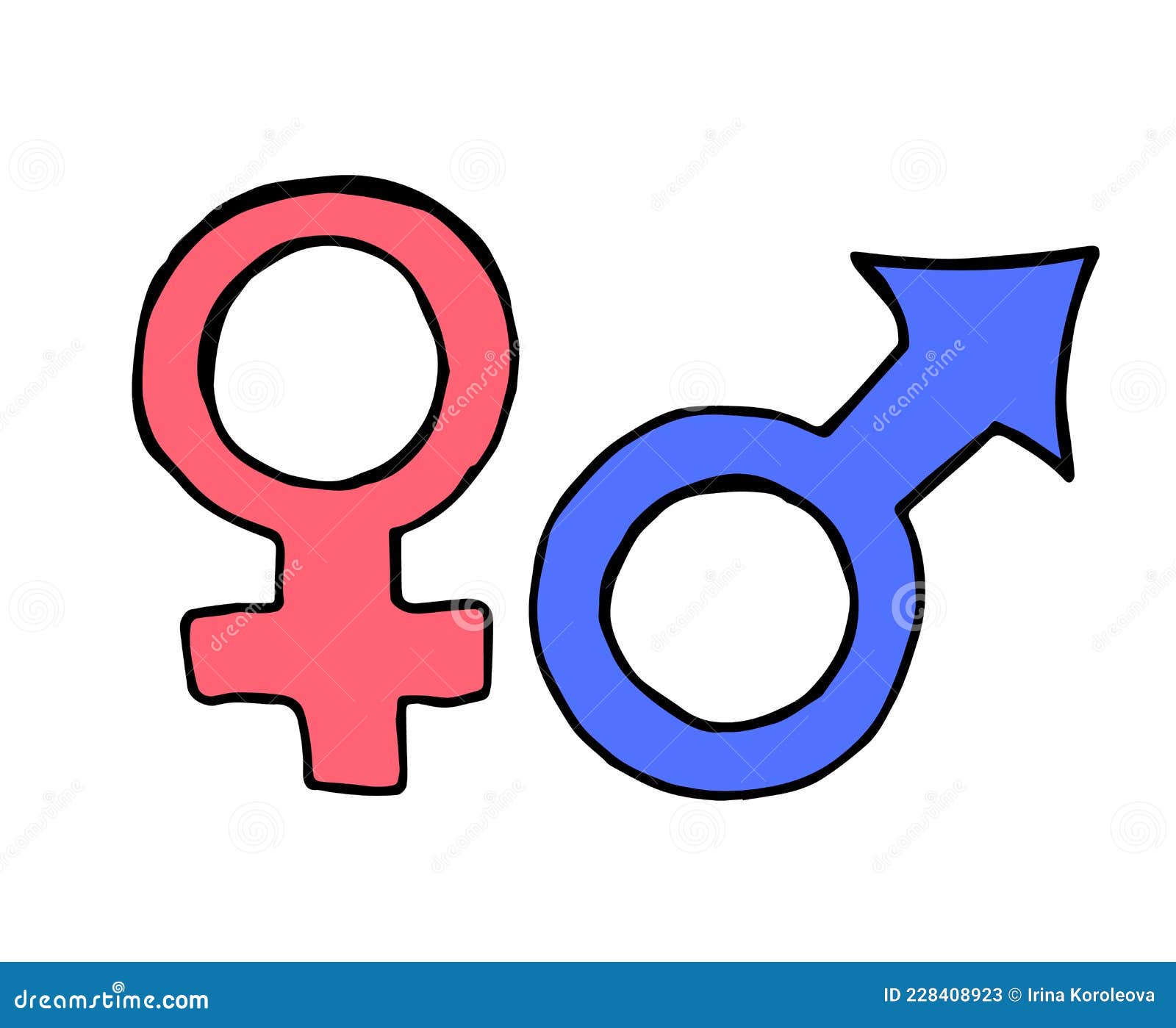 Premium Vector | Vector illustration hand drawn sketch of gender symbols  with scribble gender pictograms