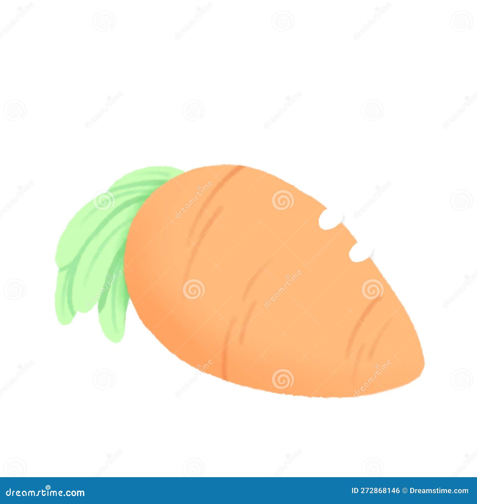Handdrawn Giant Carrot with Rabbit in Doodle Style Stock Illustration