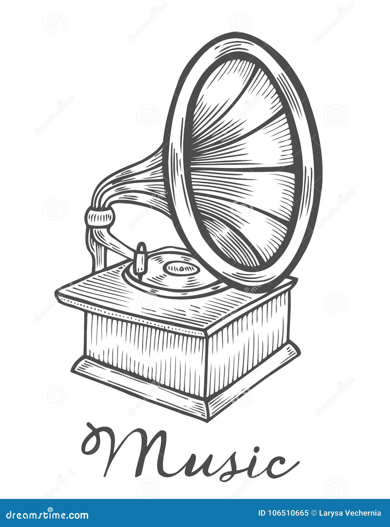 How to Draw a Phonograph  Sketch Drawing of a Gramophone  YouTube