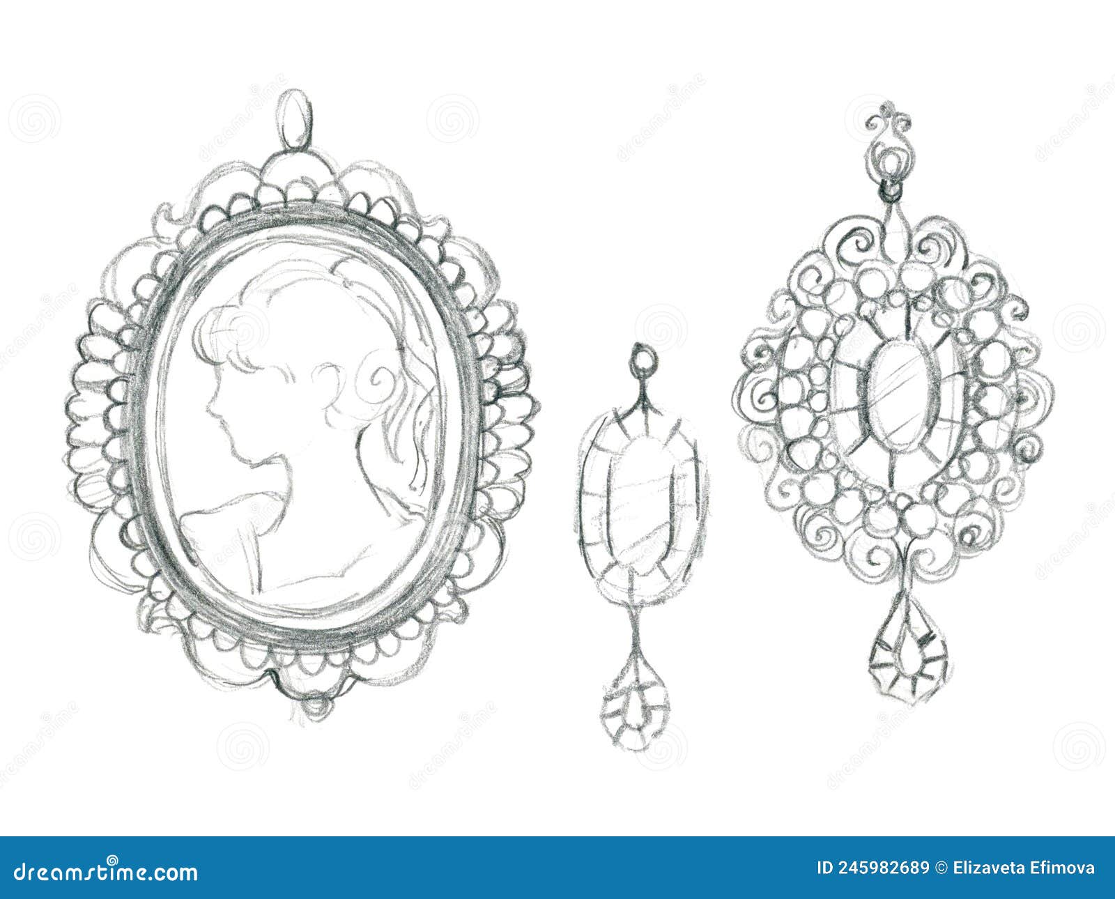 Fashionable earrings collection hand drawn Vector Image