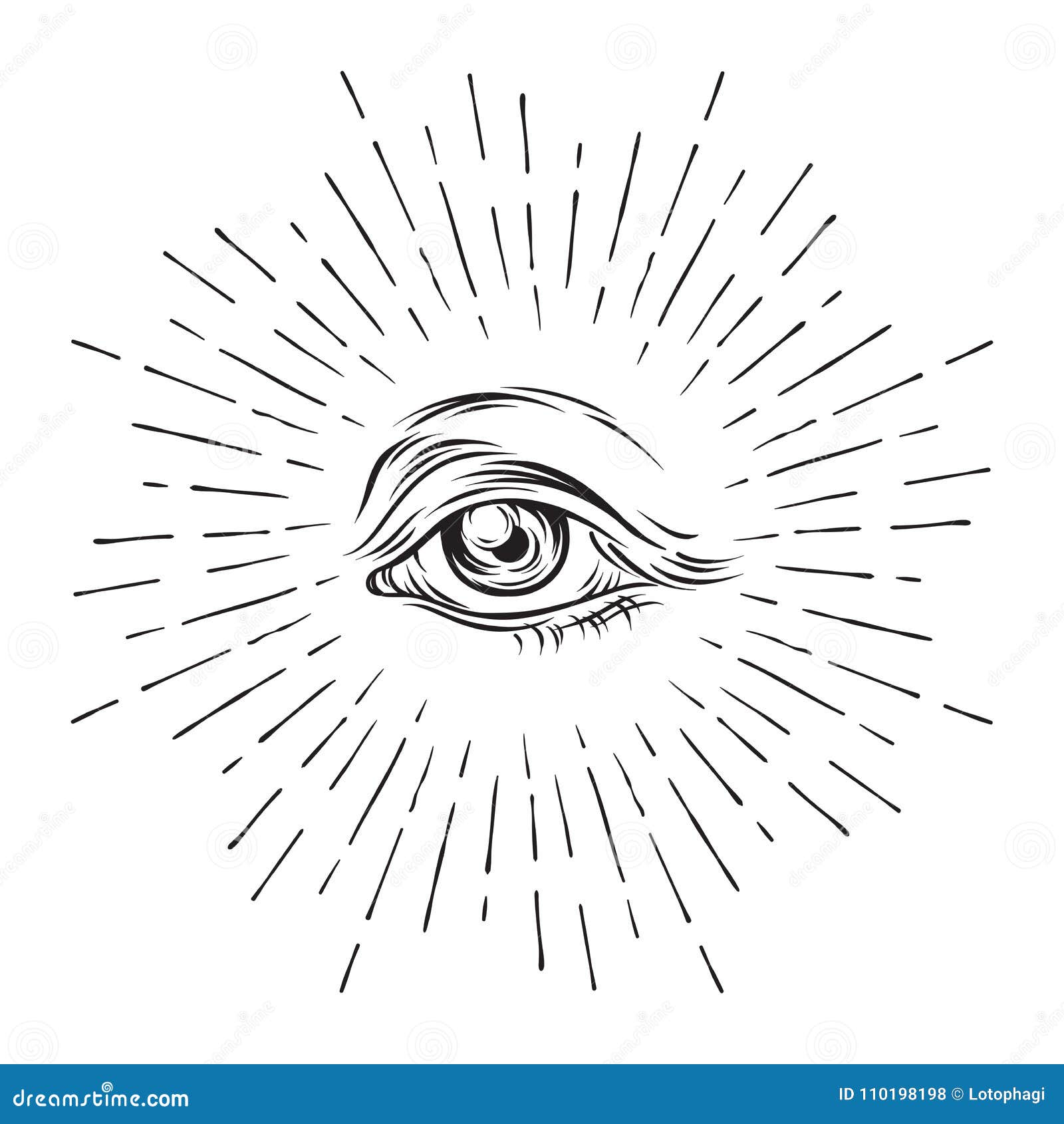 hand-drawn grunge sketch eye of providence. masonic . all seeing eye. new world order. conspiracy theory. alchemy, religion,