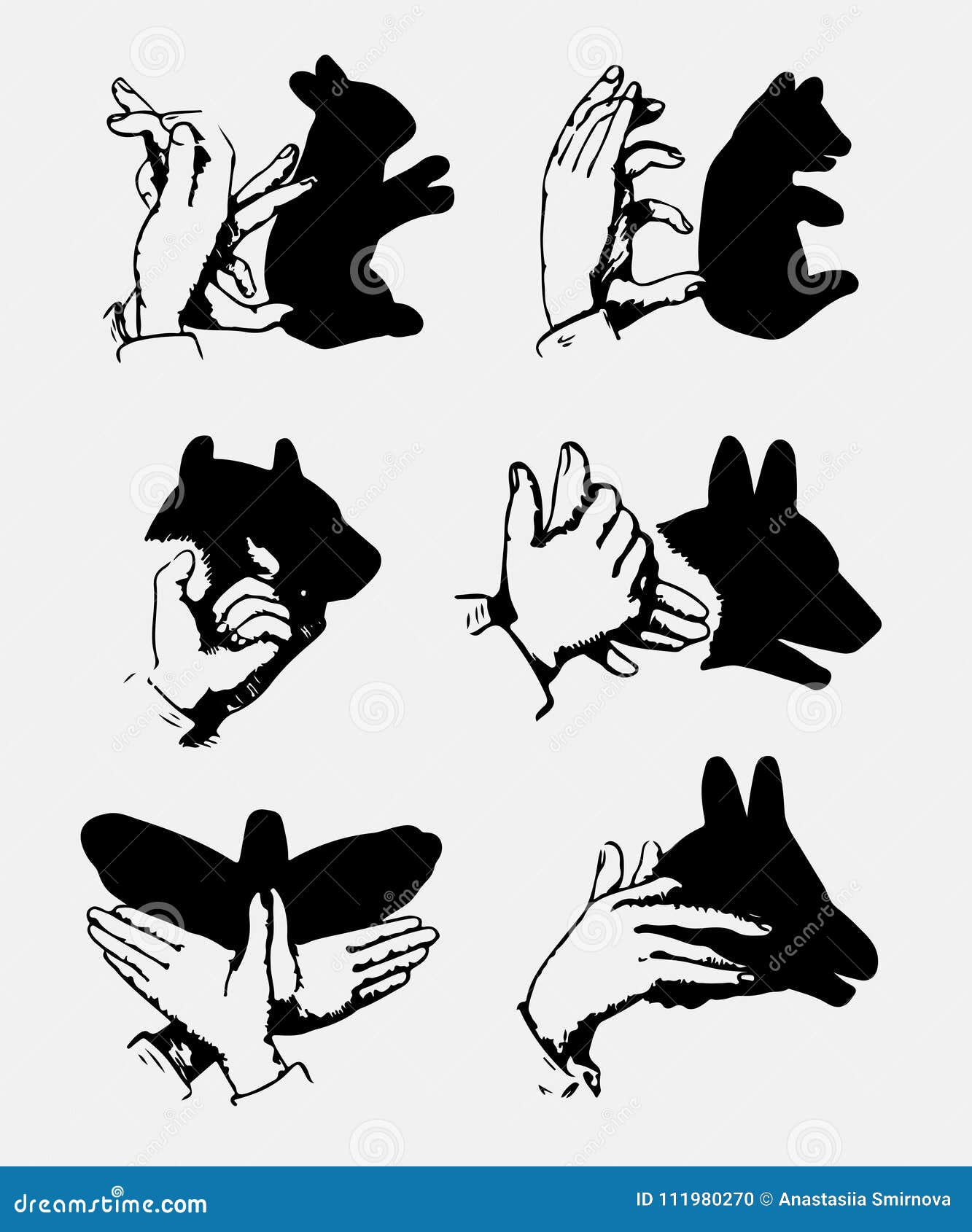 hand drawn hands and shadows  for t shirt printing and embroidery
