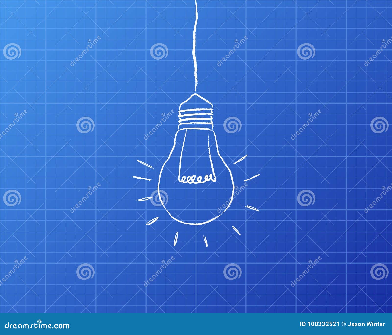 Hanging Light Bulb Blueprint Stock Vector Illustration of hanging, hang 100332521