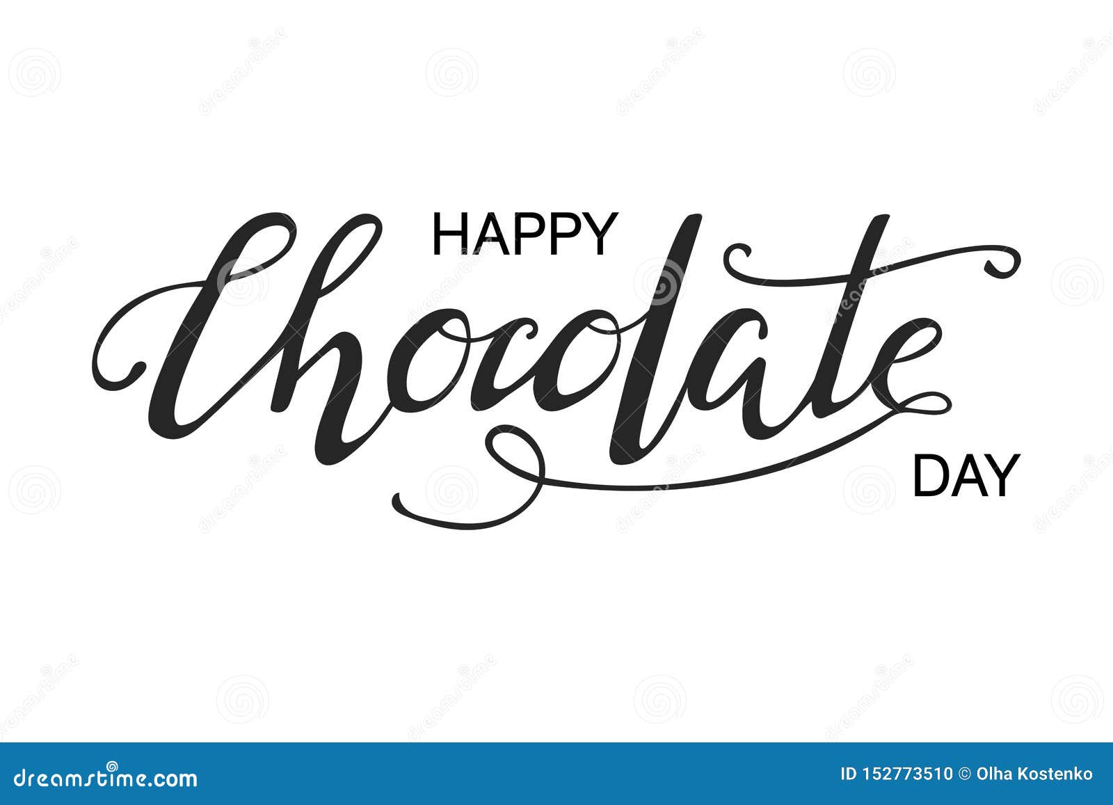 Hand Drawn Happy Chocolate Day Stock Vector - Illustration of font ...