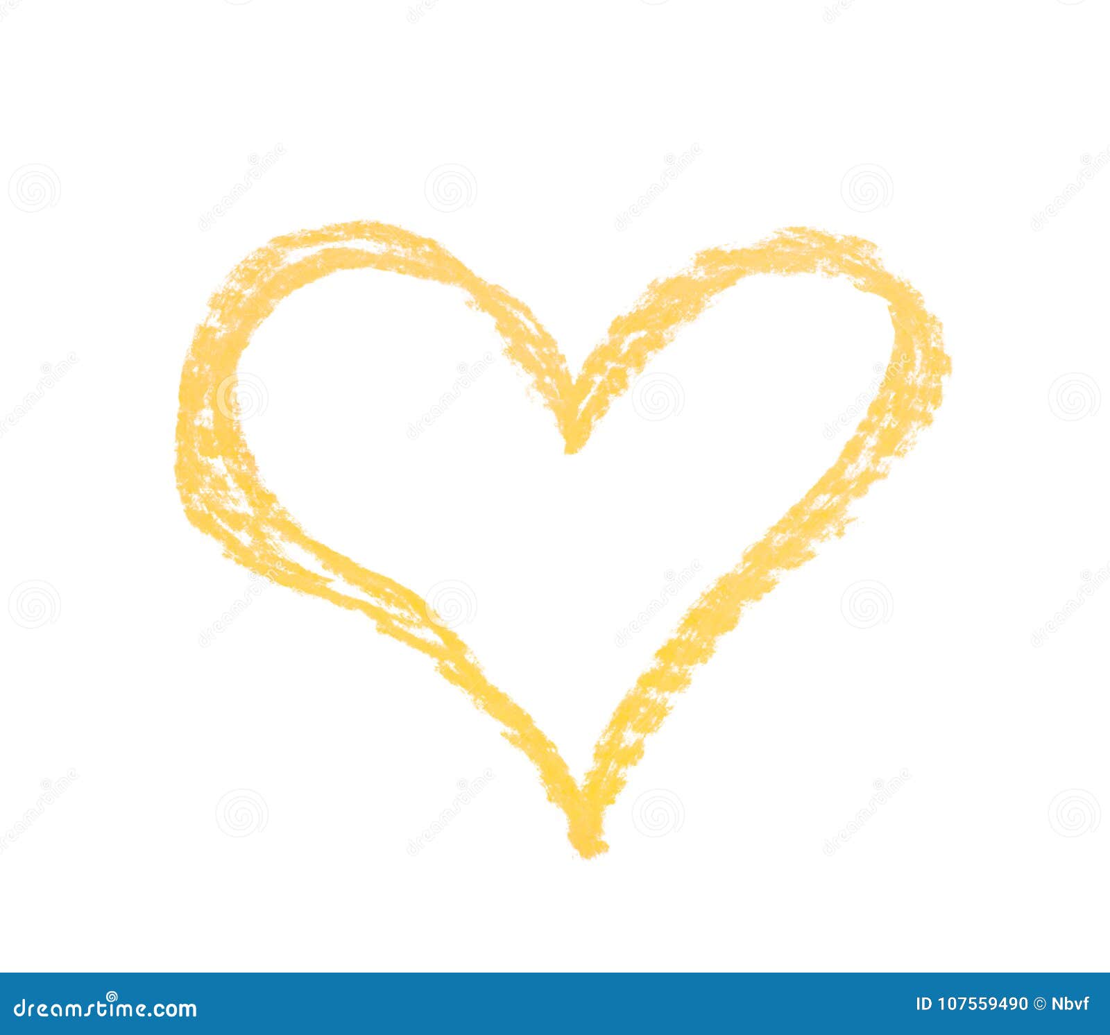 Hand Drawn Heart Shape Isolated Stock Illustration - Illustration of ...