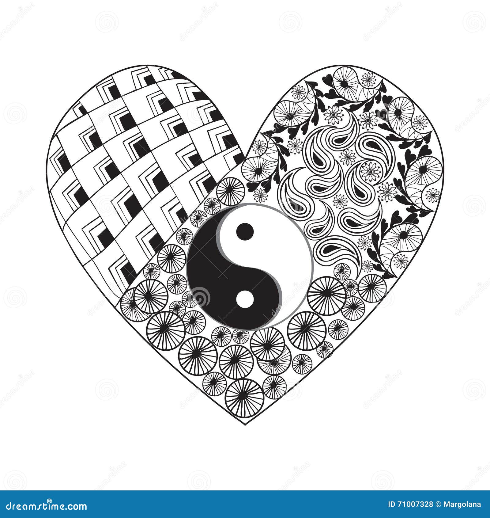 Cute Abstract Yin Yang Sign Two Stock Vector (Royalty Free