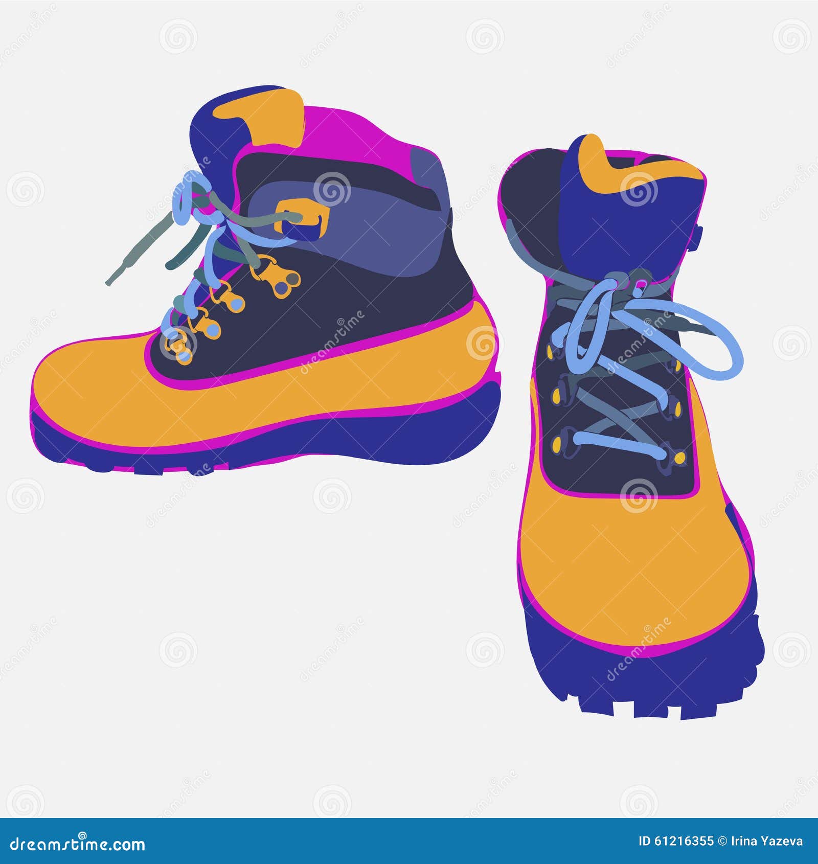 Hand Drawn Hiking Boots Vector Sketch Stock Vector Illustration of