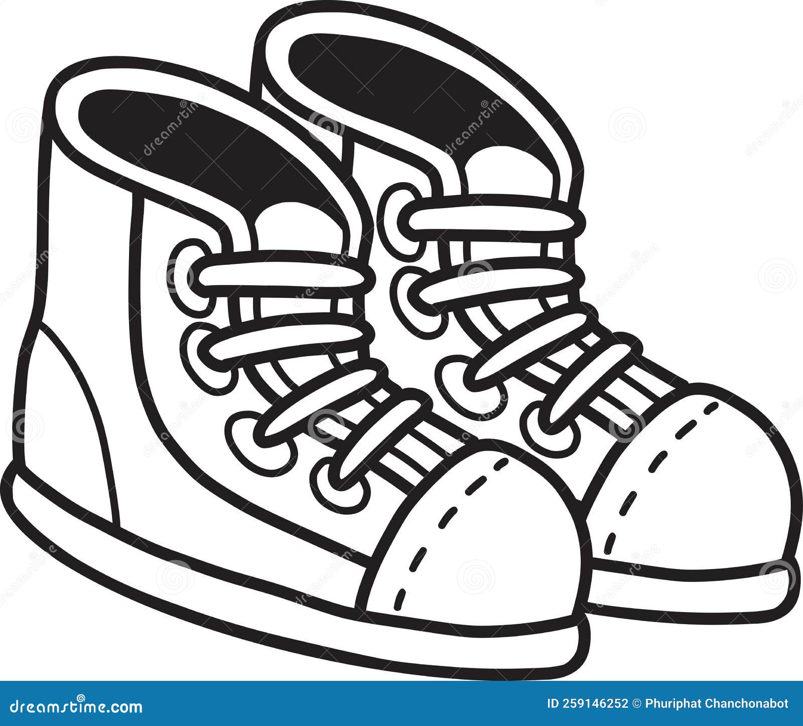 Hand Drawn Hiking Shoes Illustration Stock Vector - Illustration of ...